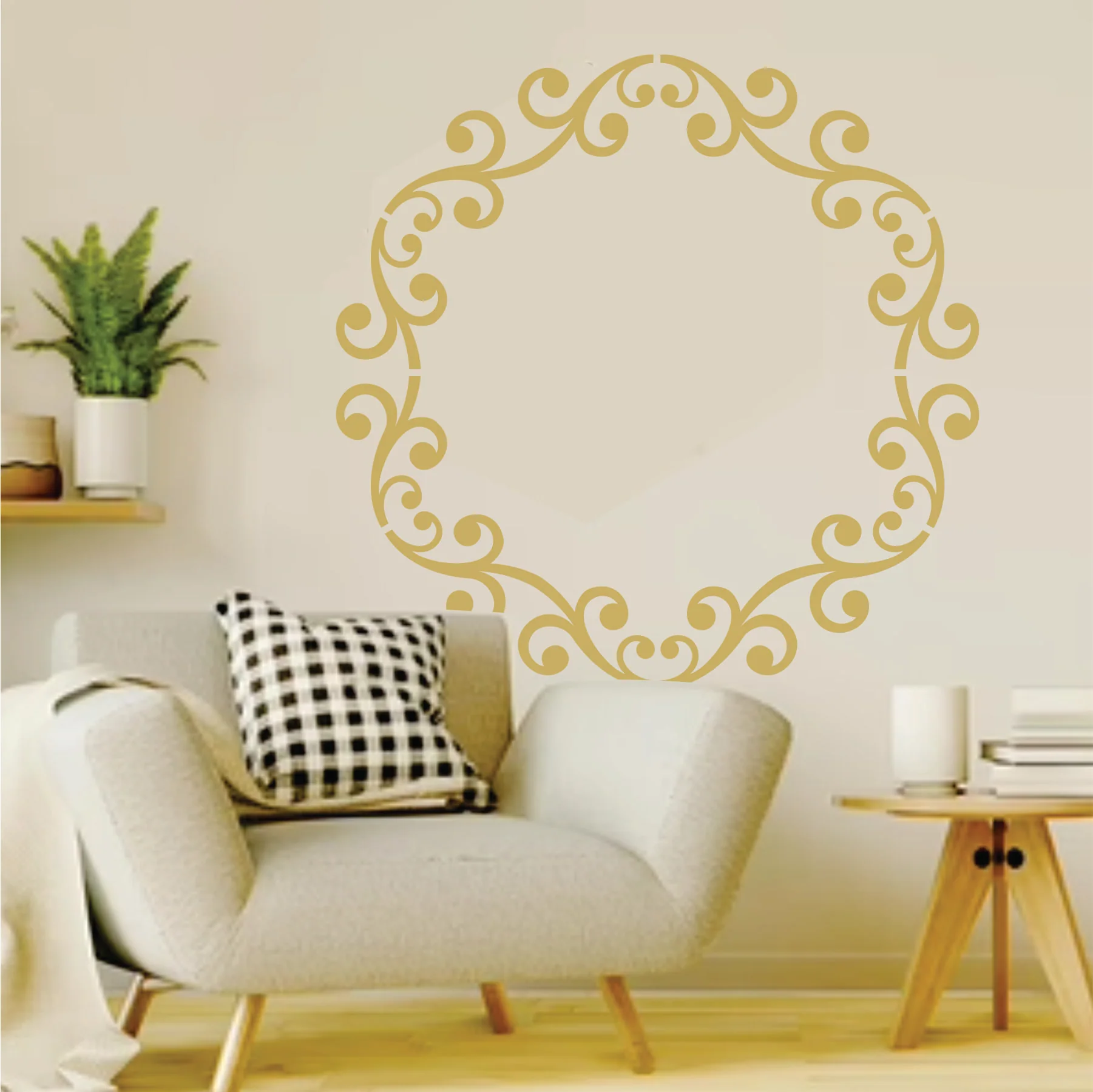 Floral Circule Mandala Round Border Reusable Stencil For Canvas And Wall Painting.ID#257 - Image 5