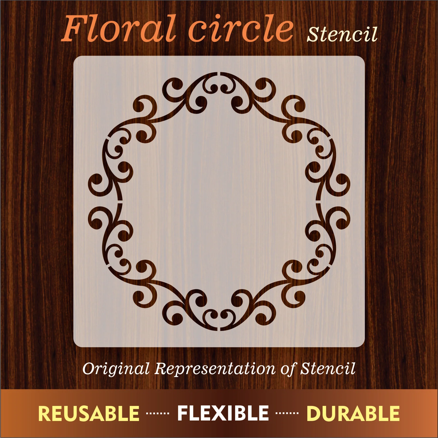 Floral Circule Mandala Round Border Reusable Stencil For Canvas And Wall Painting.ID#257 - Image 6