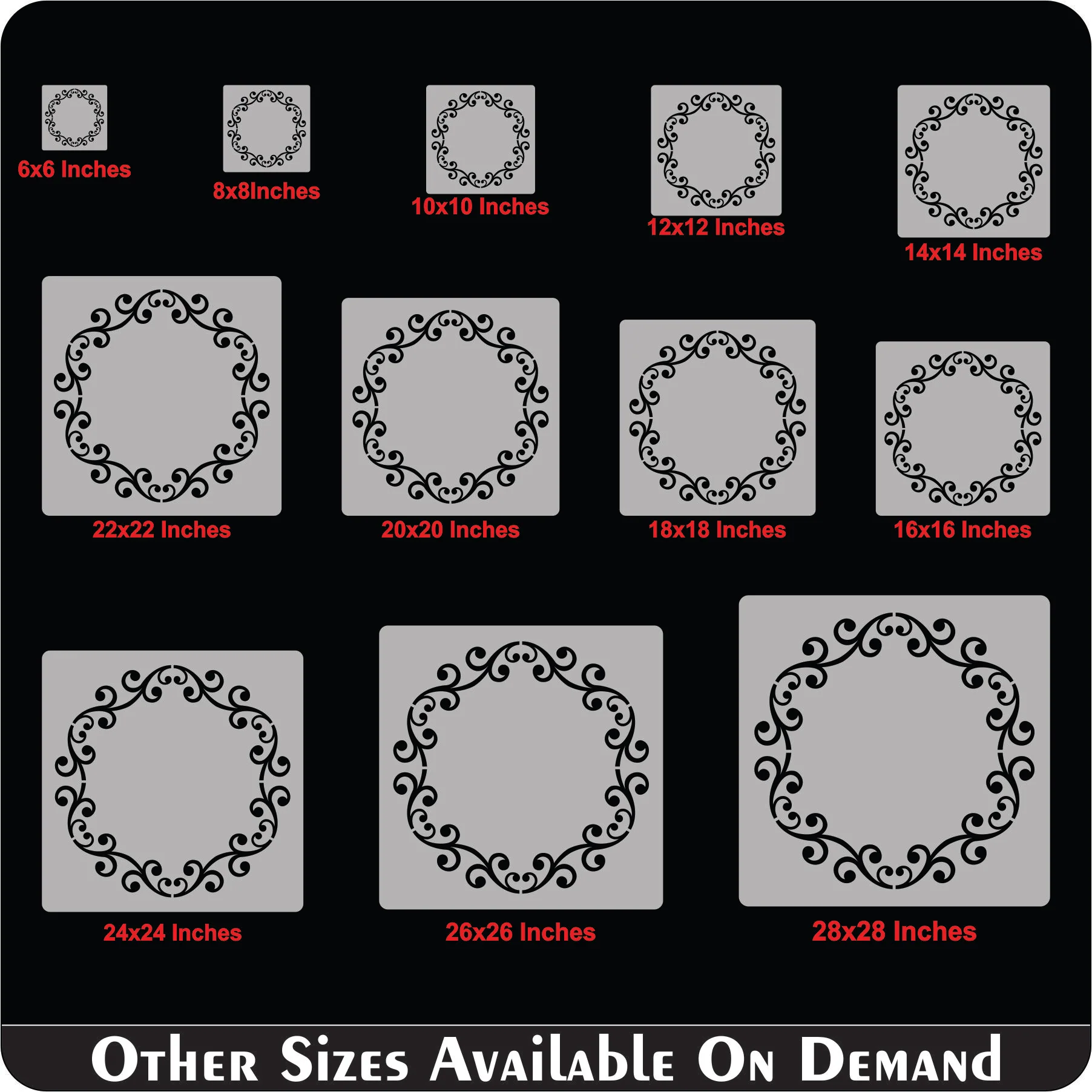 Floral Circule Mandala Round Border Reusable Stencil For Canvas And Wall Painting.ID#257 - Image 7