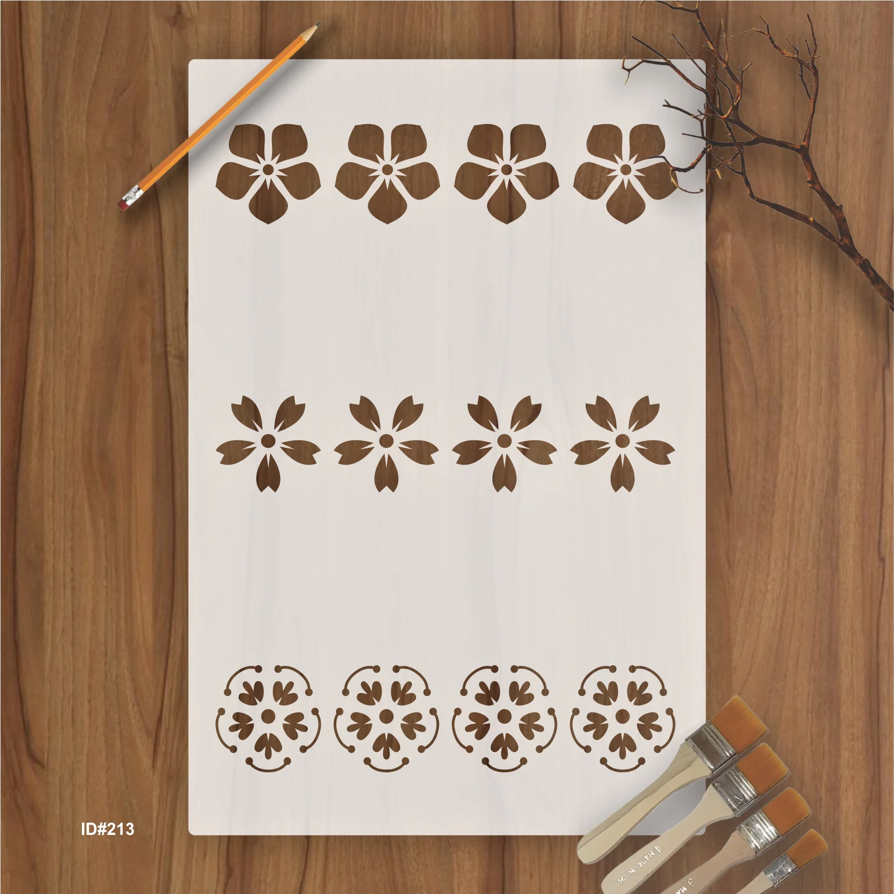 Floral Elegant Boder Stencil for Wall Painting Scrapbooking Album Decoration. ID #213