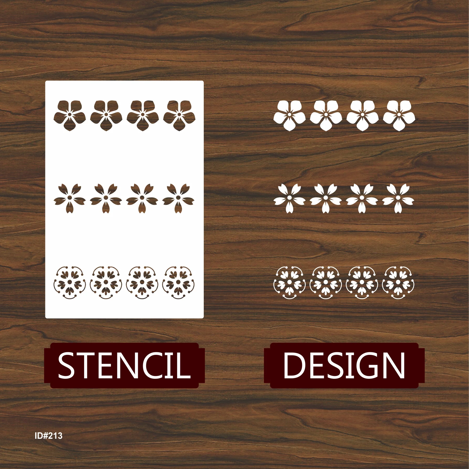 Floral Elegant Boder Stencil for Wall Painting Scrapbooking Album Decoration. ID #213 - Image 4