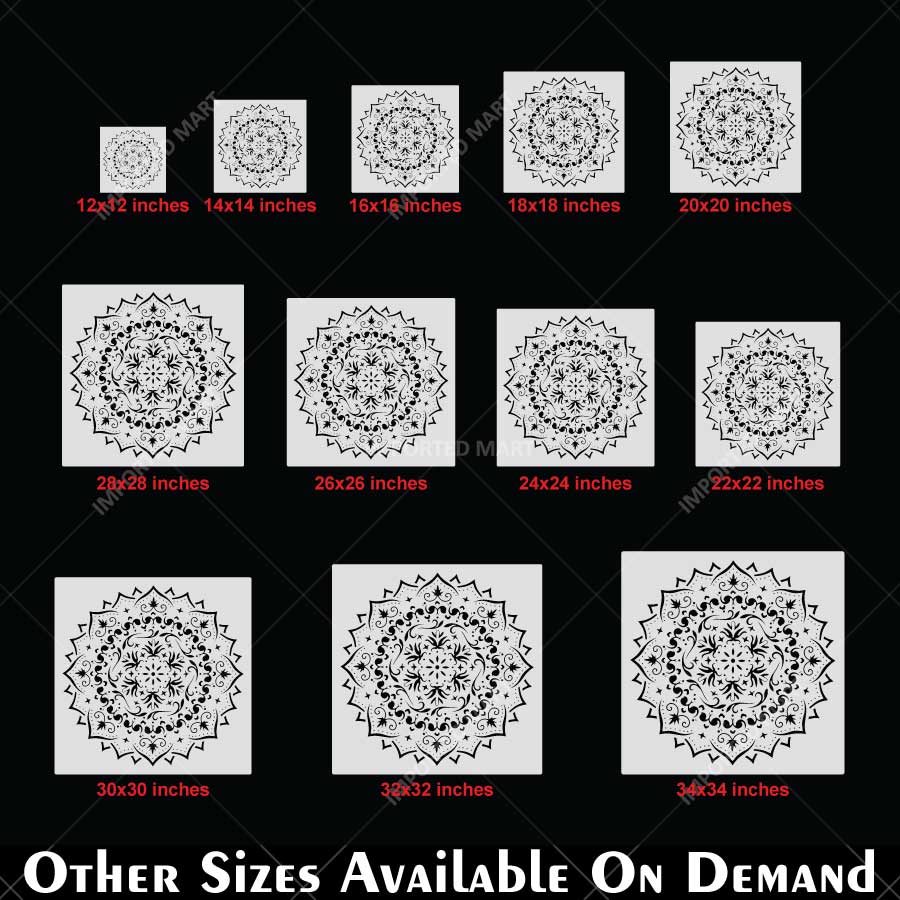 Floral Filigree Mandala Stencil for Wall, Floor & Furniture Art – Decorative Round Mandala Design – ID# 725 - Image 7