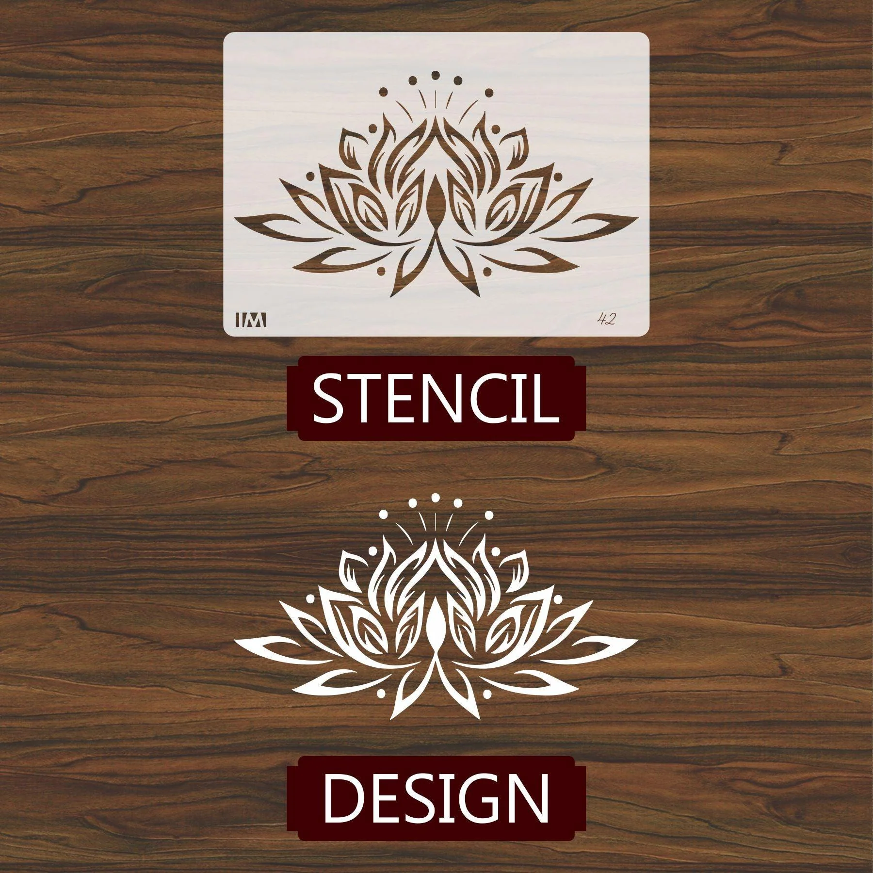 Floral Flower Reusable Stencil for Canvas and wall painting.ID#42 - Image 2