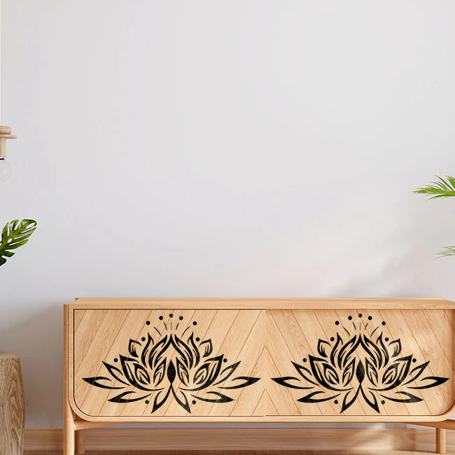 Floral Flower Reusable Stencil for Canvas and wall painting.ID#42 - Image 4