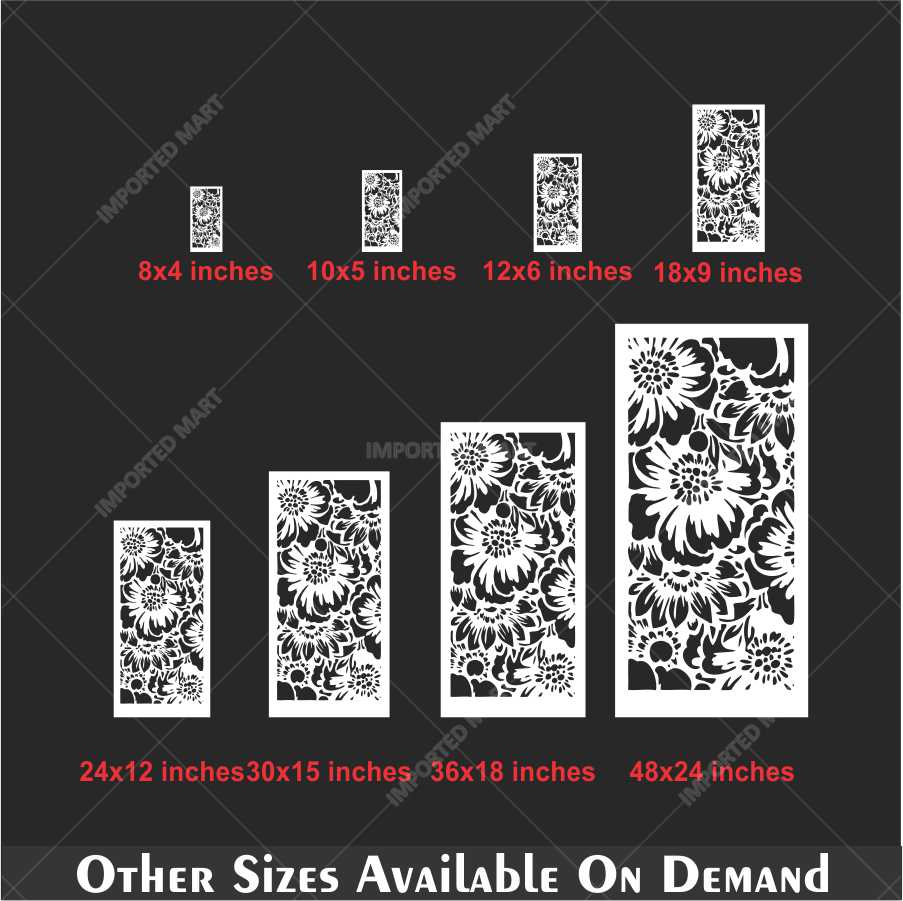 Floral Garden Pattern Stencil for Wall, Fabric & Wood Art – Dense Bloom Design – ID# 667 - Image 5