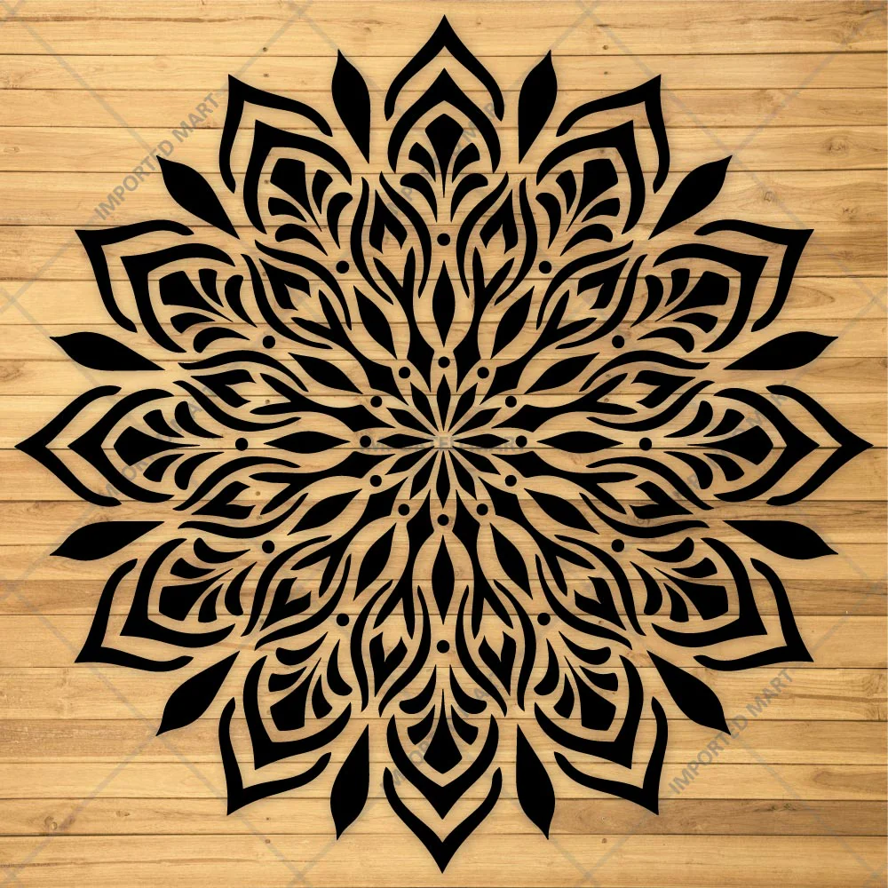 Floral Harmony Mandala Stencil for Wall, Floor & Furniture Art – Decorative Floral Mandala Pattern – ID# 727 - Image 5