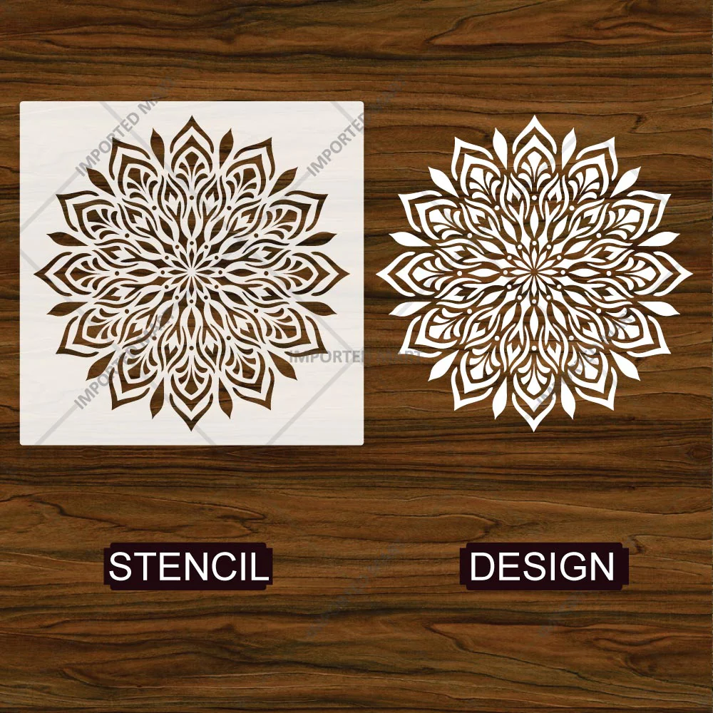 Floral Harmony Mandala Stencil for Wall, Floor & Furniture Art – Decorative Floral Mandala Pattern – ID# 727 - Image 6