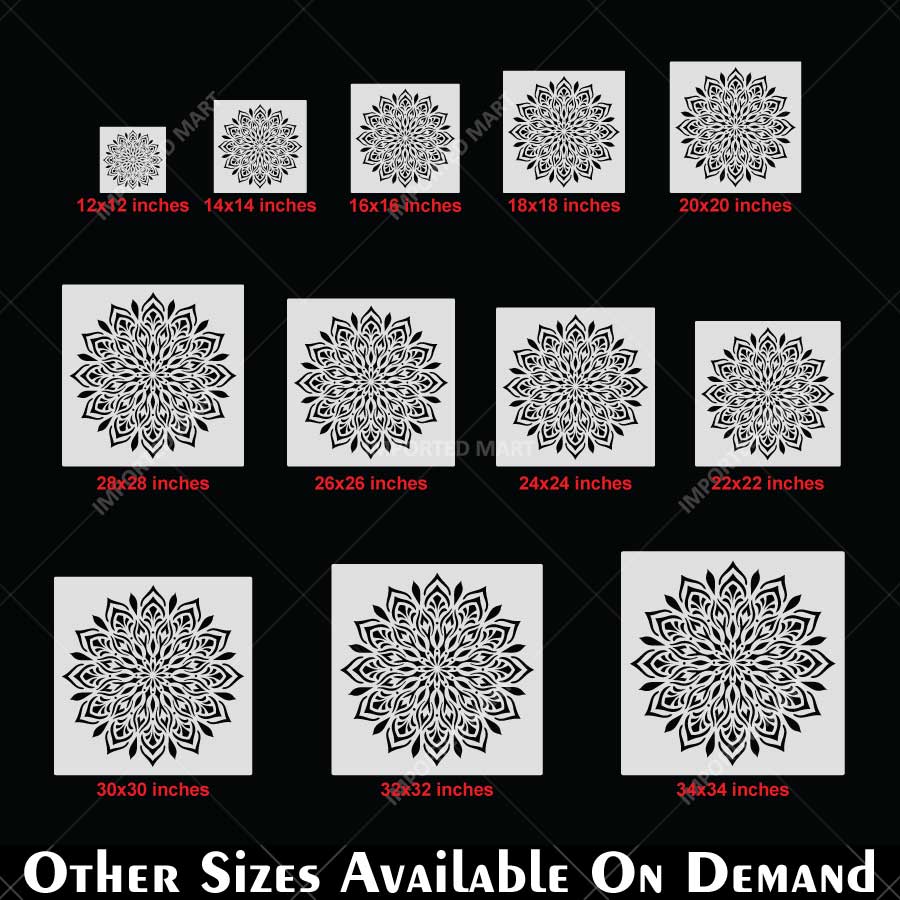 Floral Harmony Mandala Stencil for Wall, Floor & Furniture Art – Decorative Floral Mandala Pattern – ID# 727 - Image 7