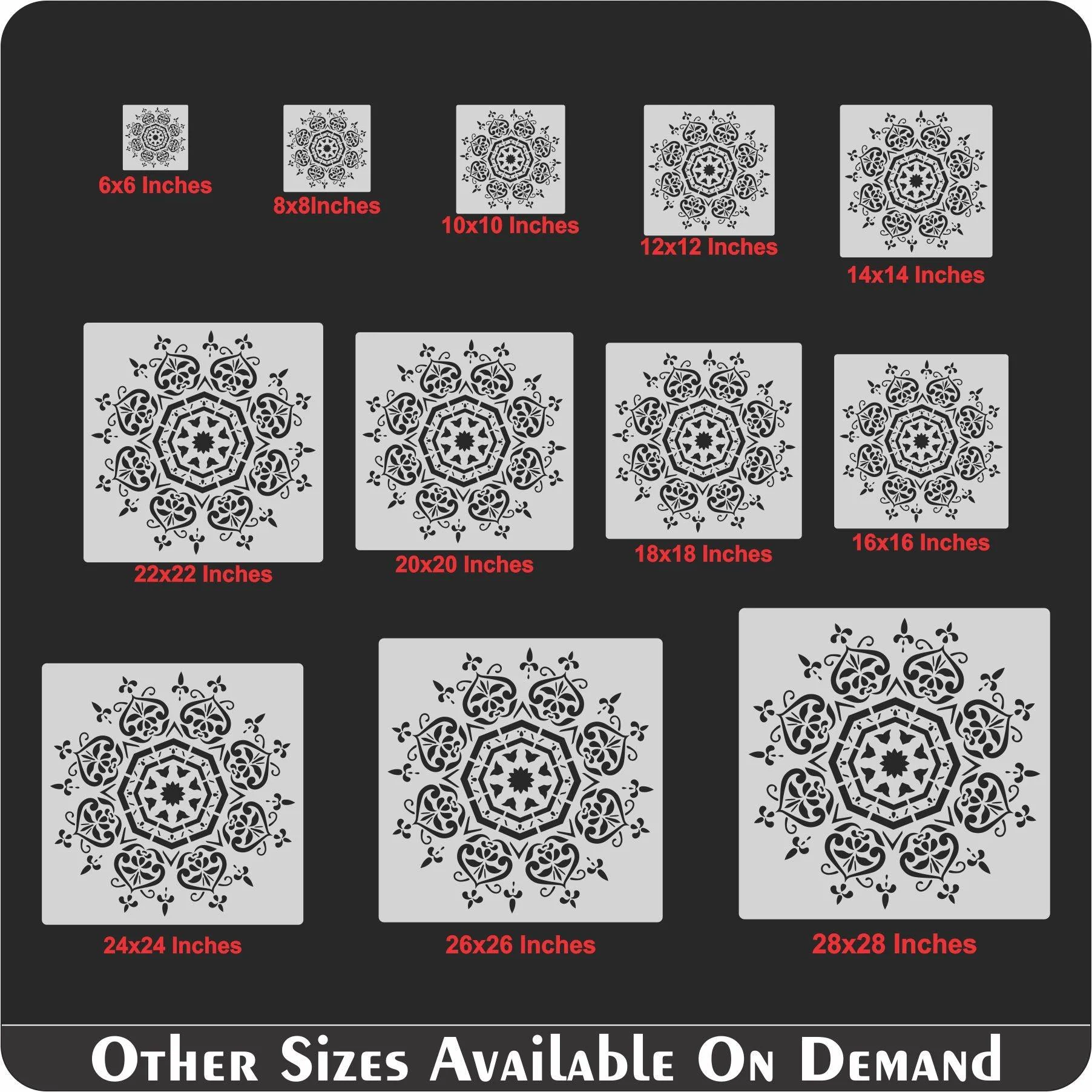 Floral Mandala Reusable Stencil For Canvas And Wall Painting.ID #463 - Image 7