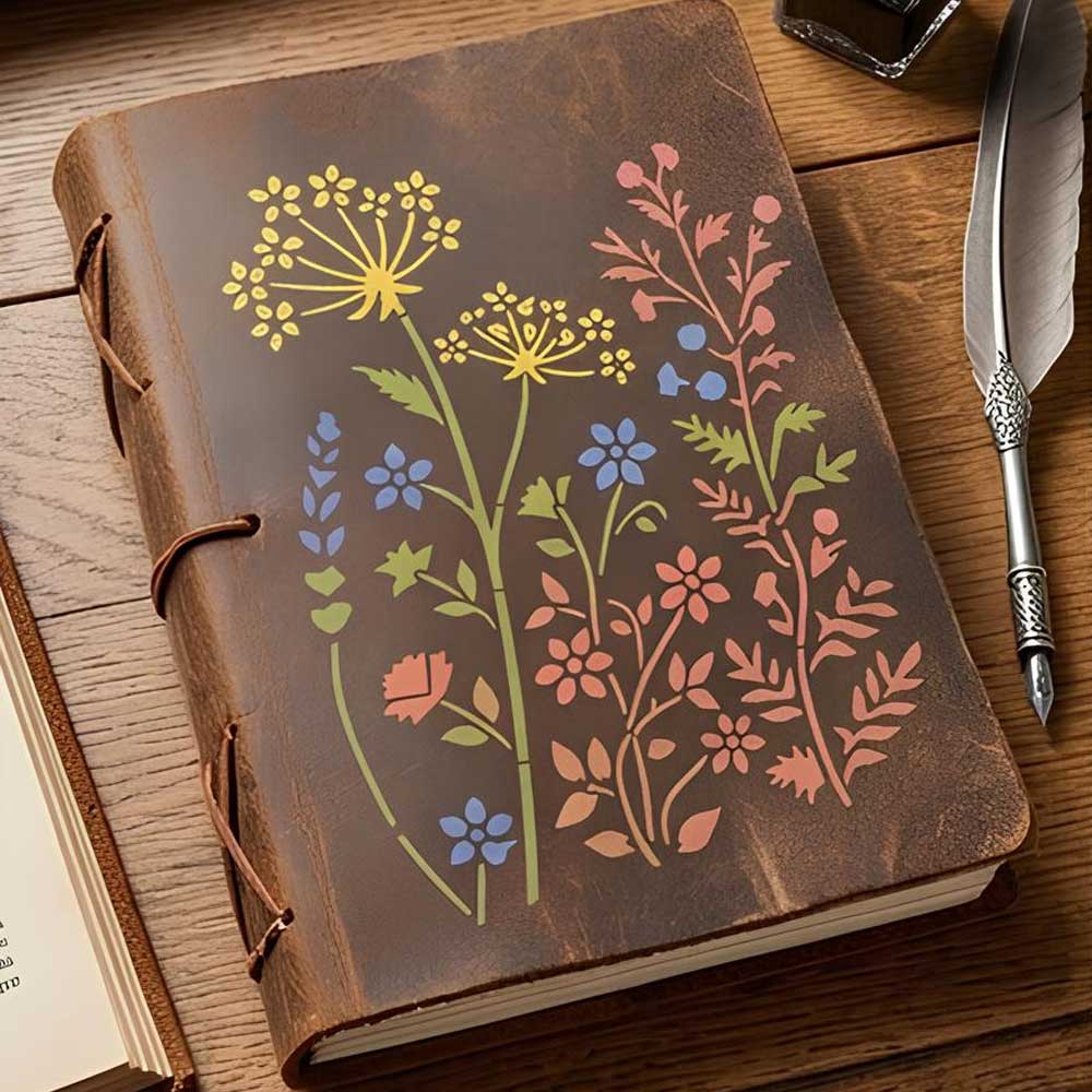 Floral Meadow Wildflower Stencil for Wall, Furniture & Fabric Art – Nature Garden Botanical Design – ID# 795 - Image 6