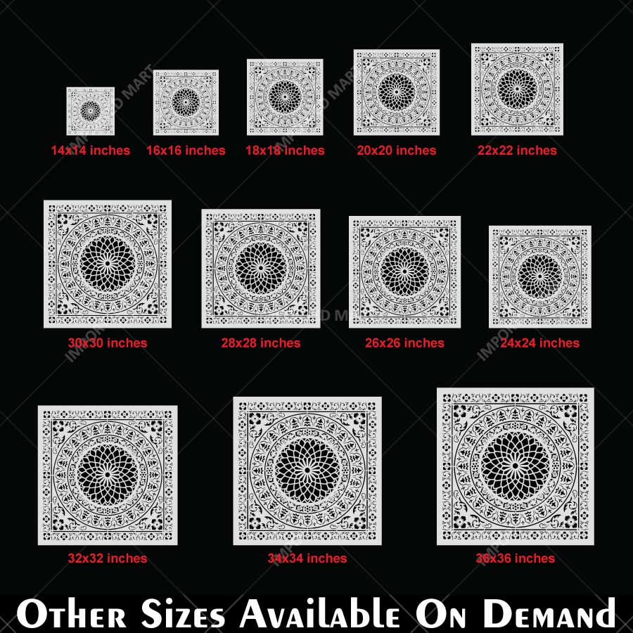 Floral Medallion Mandala Stencil for Walls, Floors & Tiles – Ornamental Decorative Pattern – ID# 735 - Image 7