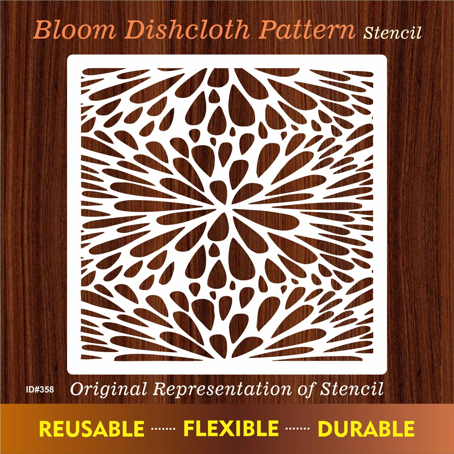 Floral Pattern stencil Reusable Stencil For Canvas And Wall Painting.ID# 358 - Image 10