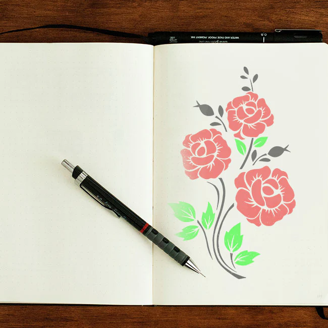 Floral Reusable Sheets Reusable Stencil for Canvas and wall painting.ID#78 - Image 5