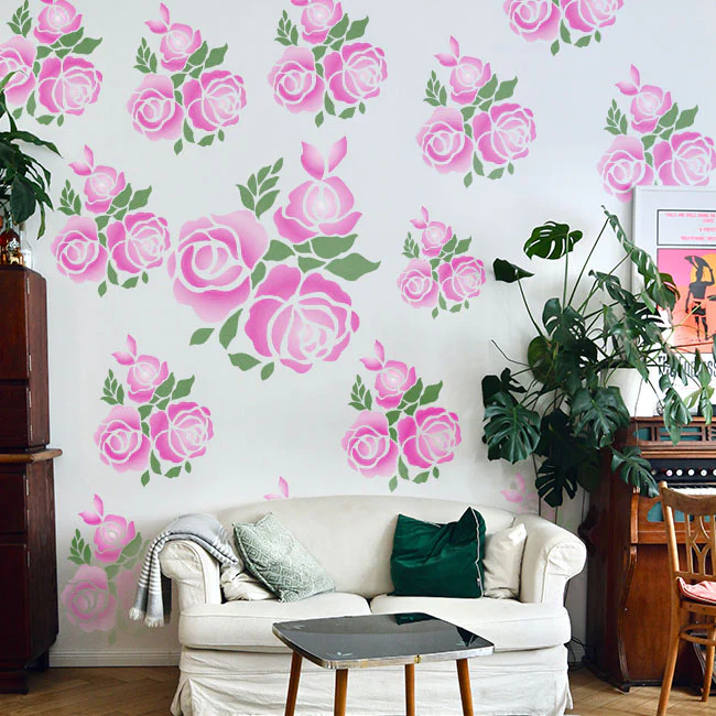 floral reusable stencil.ID#30