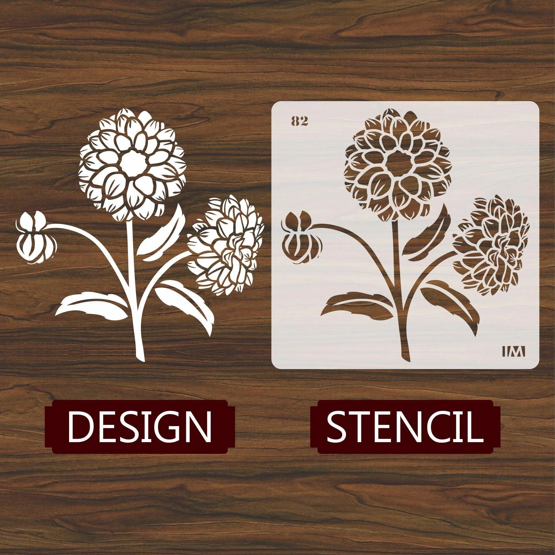 Floral Reusable Stencil for Canvas and wall painting.ID#82 - Image 2