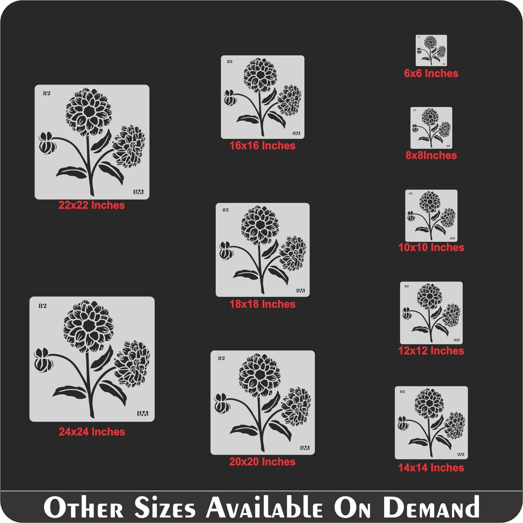 Floral Reusable Stencil for Canvas and wall painting.ID#82 - Image 4