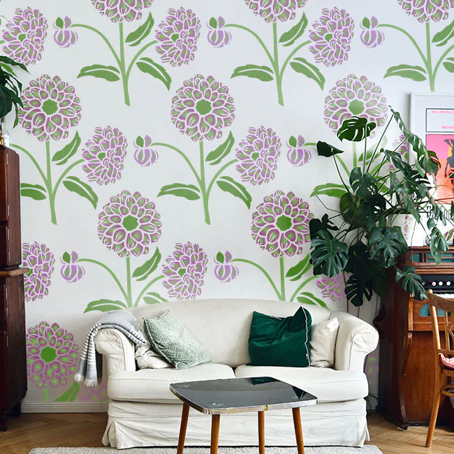 Floral Reusable Stencil for Canvas and wall painting.ID#82 - Image 5