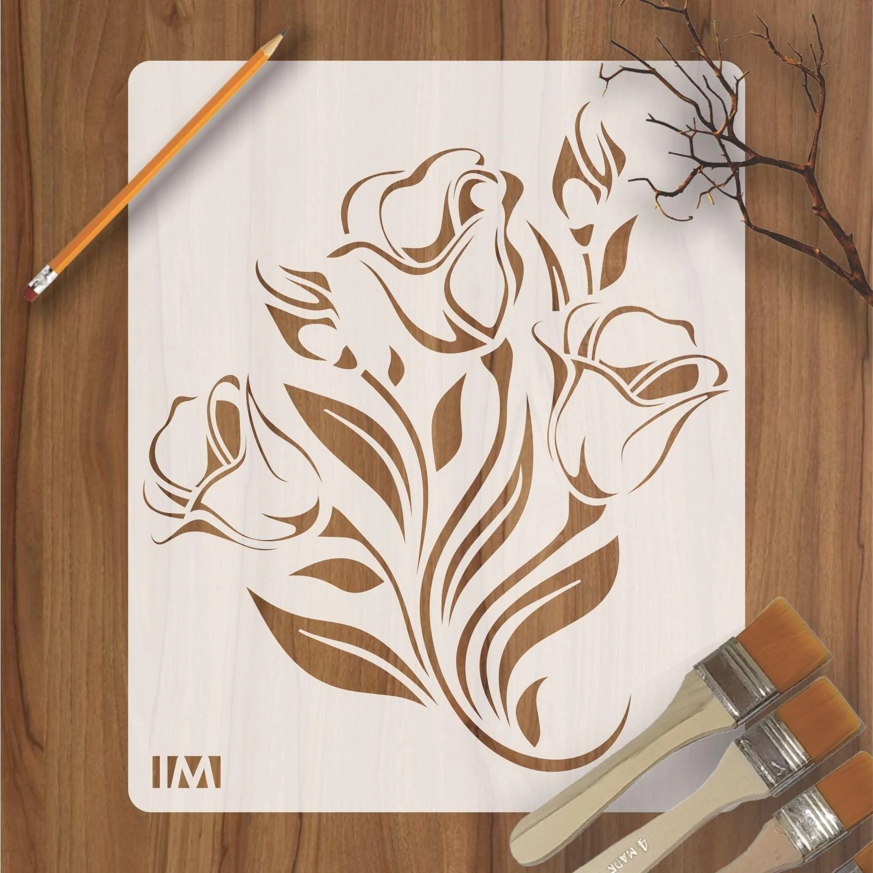 Floral Reusable Stencil for Canvas and wall painting.ID#84