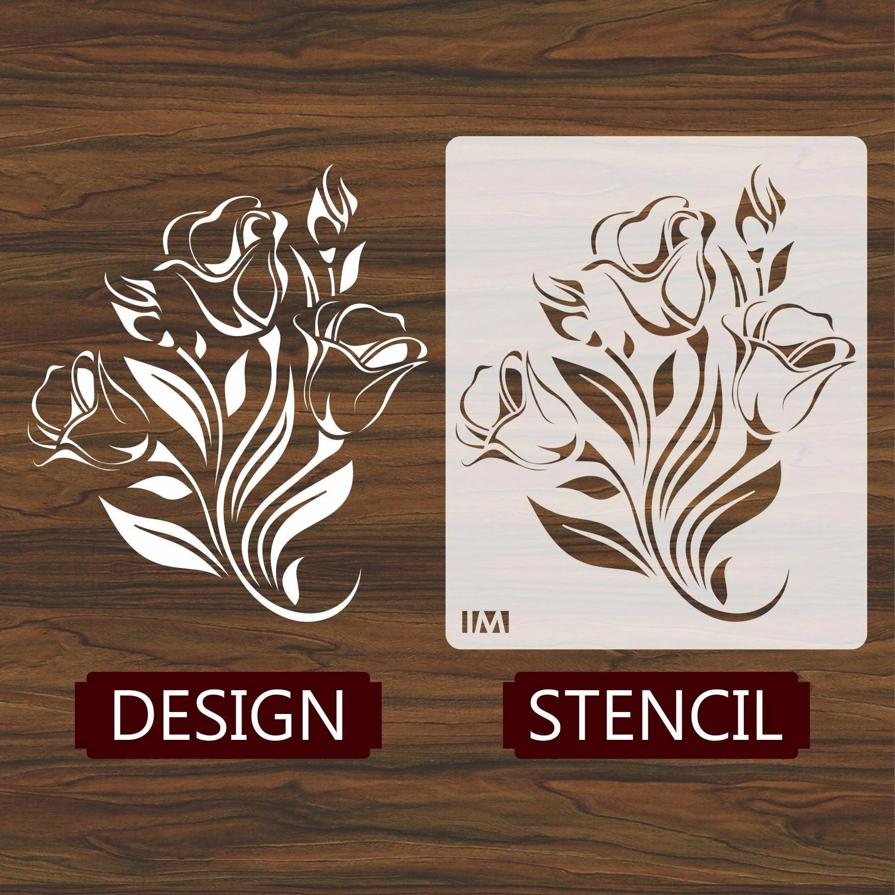 Floral Reusable Stencil for Canvas and wall painting.ID#84 - Image 2