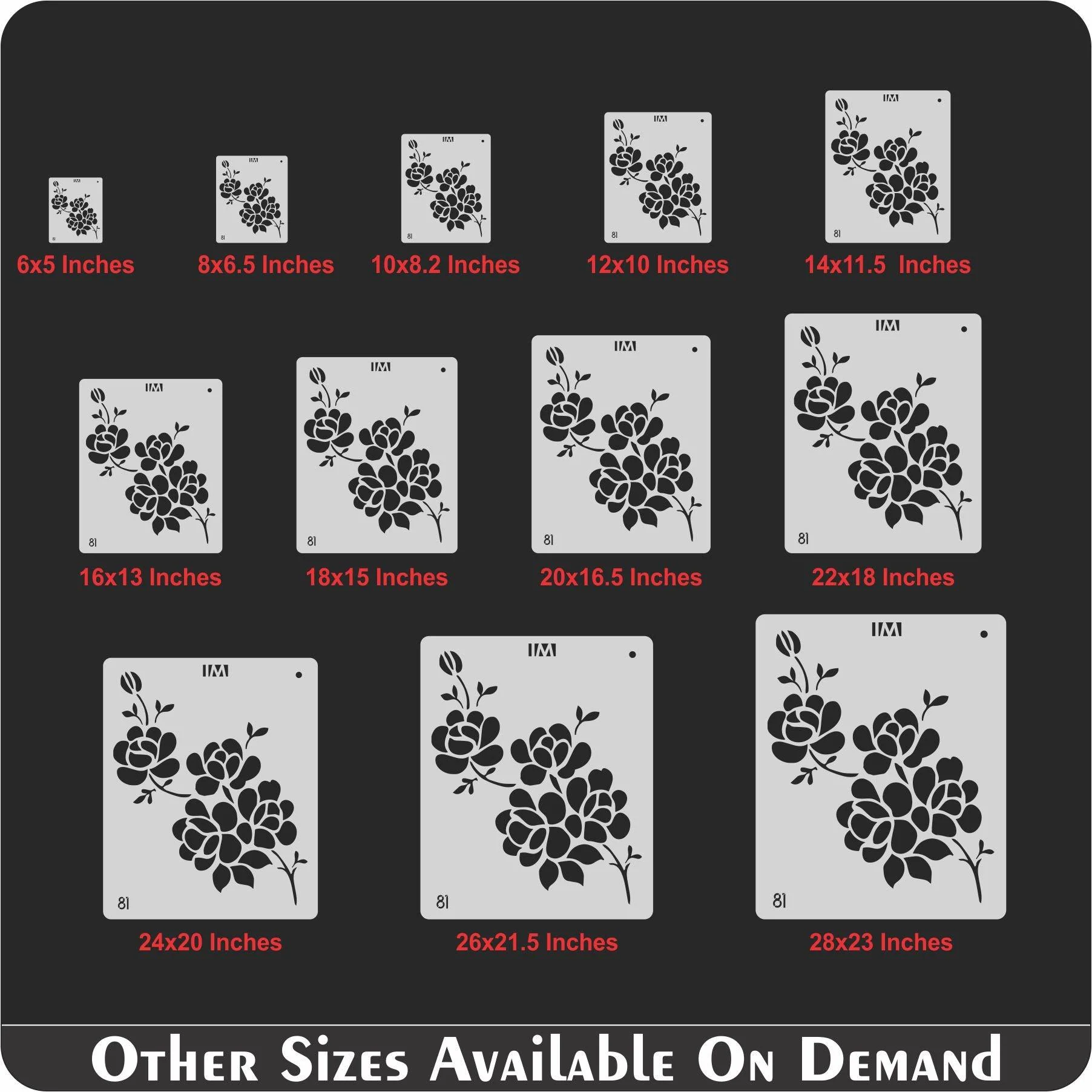 Floral Reusable Stencil for Canvas and wall painting.ID#81 - Image 4