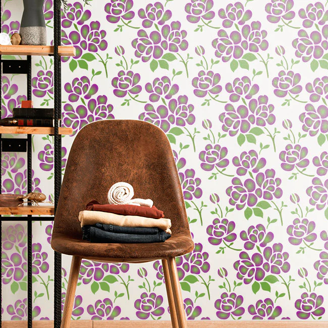 Floral Reusable Stencil for Canvas and wall painting.ID#81 - Image 6