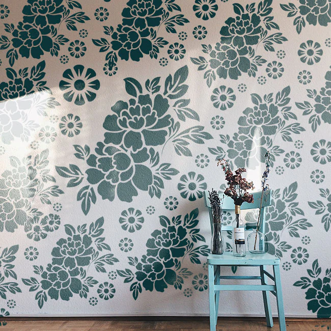 Floral Reusable Stencil for Canvas and wall painting.ID#87 - Image 5
