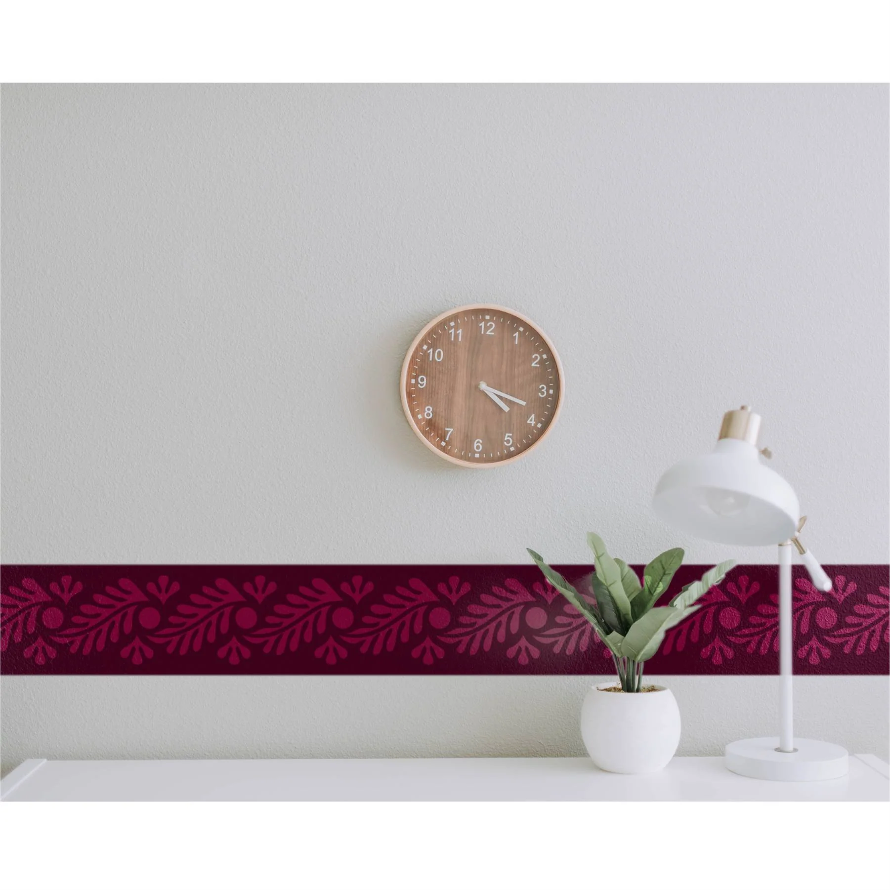 Florel Border Reusable Stencil for Painting Templates with Metal Open Ring for DIY Painting on Wood Wall Furniture Home. ID #531 - Image 5