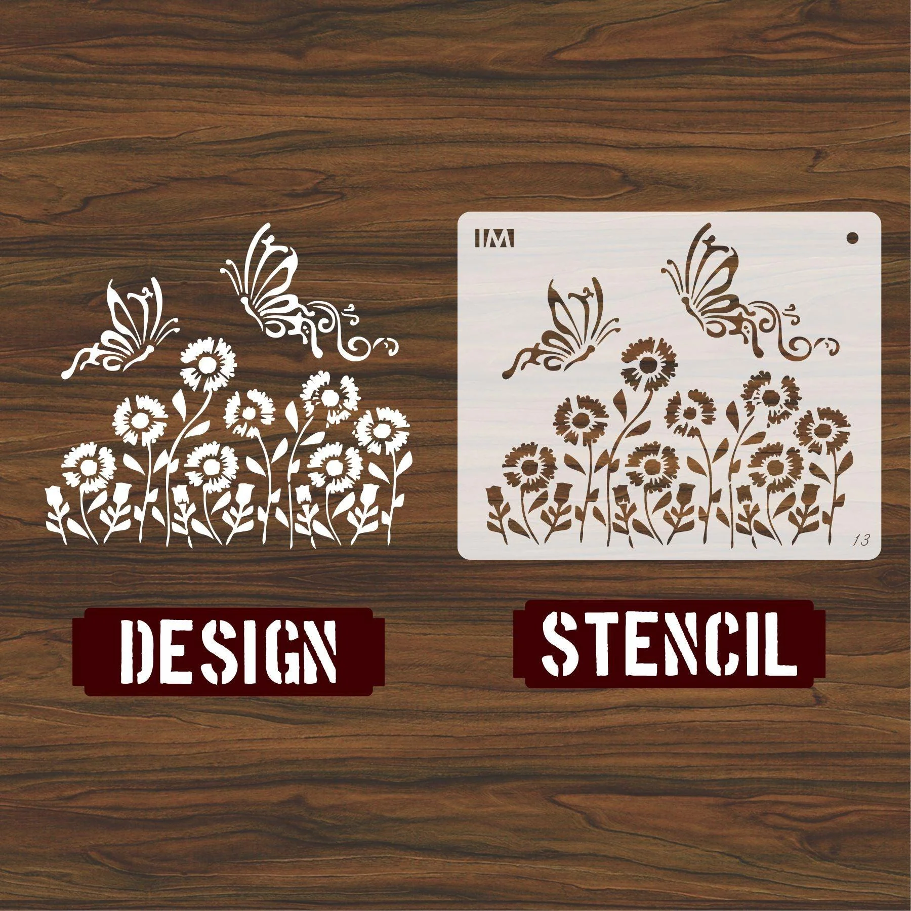Flower and Butterfly Stencil For wall Painting Airbrush Painting Art Cake Spray Mold DIY Decor Crafts Canvas.ID#13 - Image 2