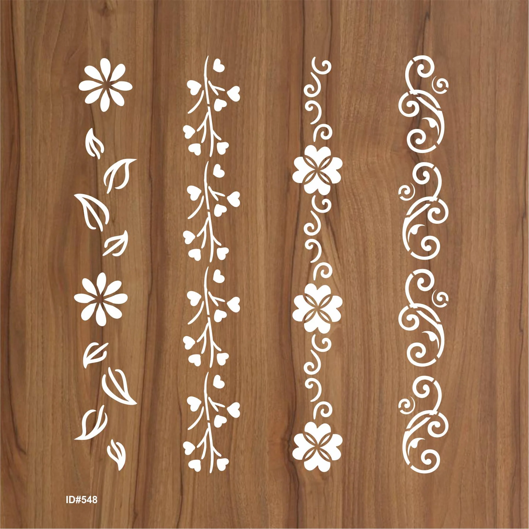 Flower Border Stencil Stamping Photo Album Embossing Paper Card on Wood Fabric Wall. ID #548 - Image 3