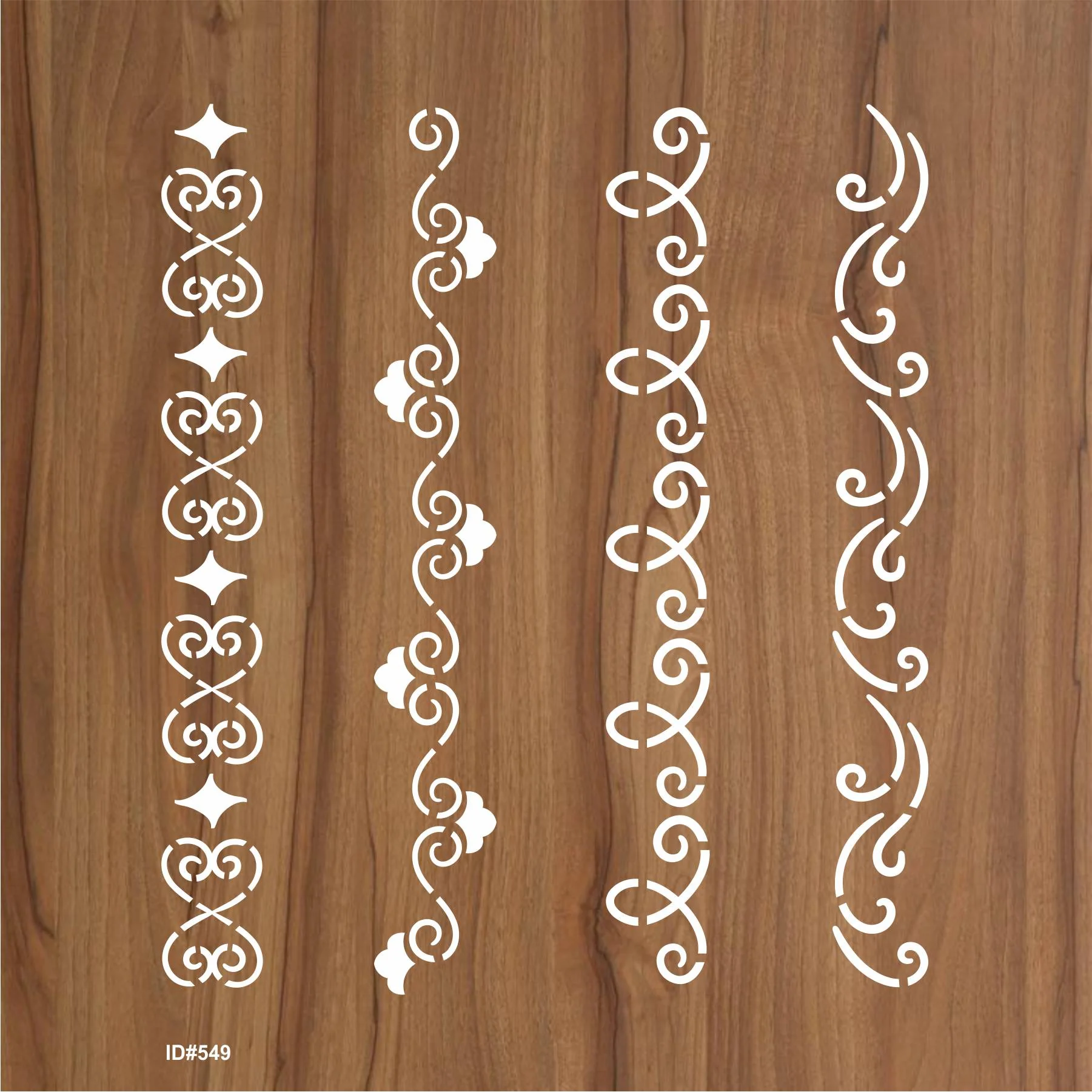 Flower Border Stencil Stamping Photo Album Embossing Paper Card on Wood Fabric Wall. ID #549 - Image 3