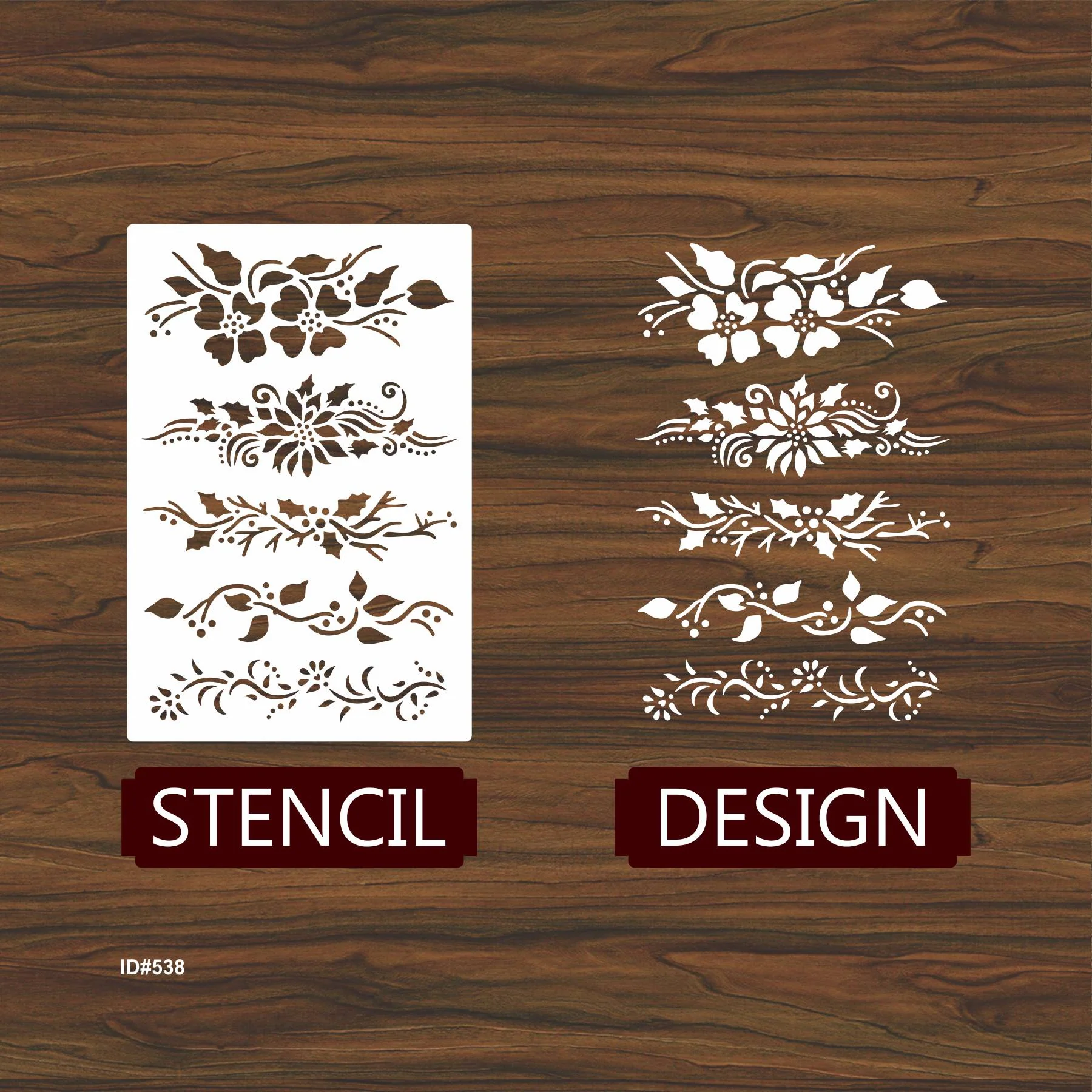 Flower Leaves Stencil Wall Painting Scrapbook Coloring Embossing Album Decorative Template. ID #538 - Image 4