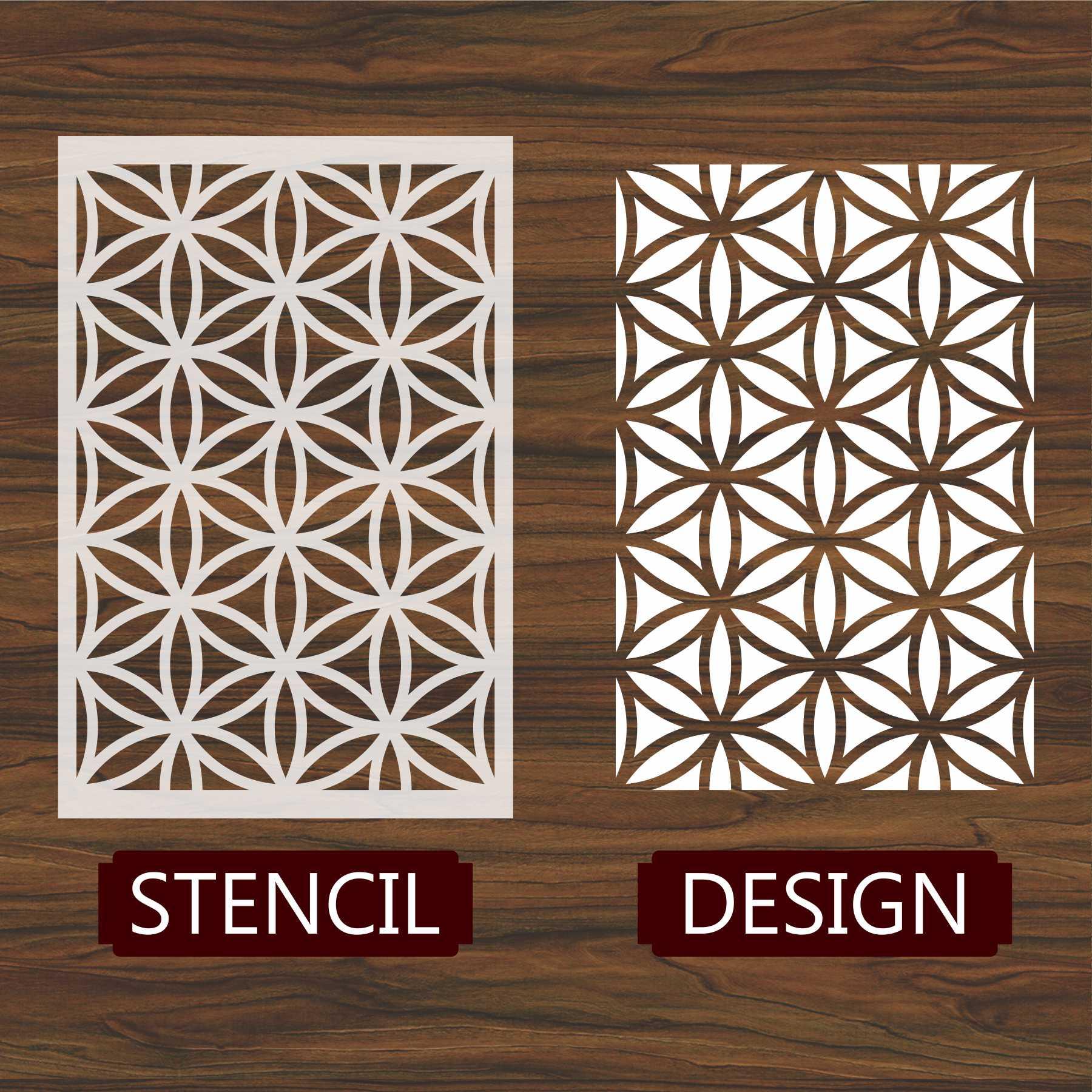 Flower of Life Pattern Moroccan Fabric Reusable Stencil For Canvas And Wall Painting.ID#208H - Image 3