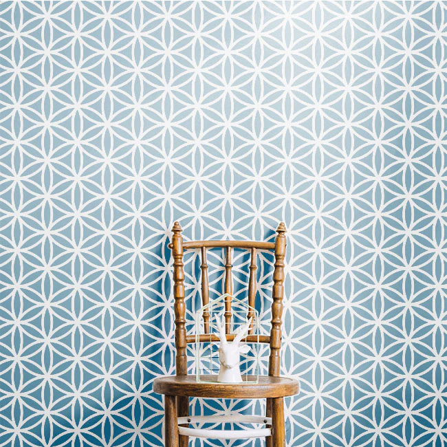 Flower of Life Pattern Moroccan Fabric Reusable Stencil For Canvas And Wall Painting.ID#208H - Image 5