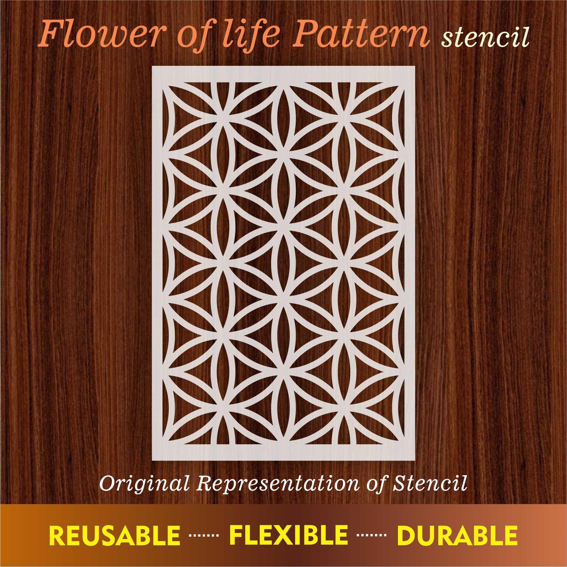 Flower of Life Pattern Moroccan Fabric Reusable Stencil For Canvas And Wall Painting.ID#208H - Image 7