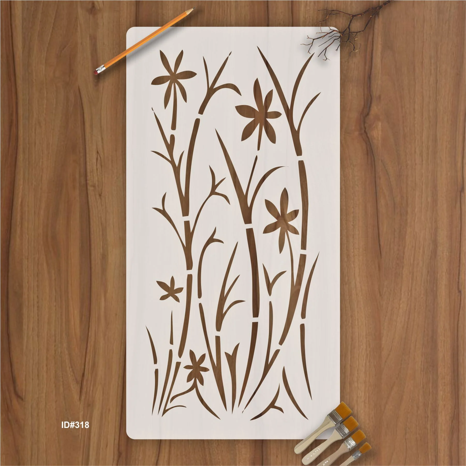 Flower Plant stencil Reusable Stencil For Canvas And Wall Painting.ID #318