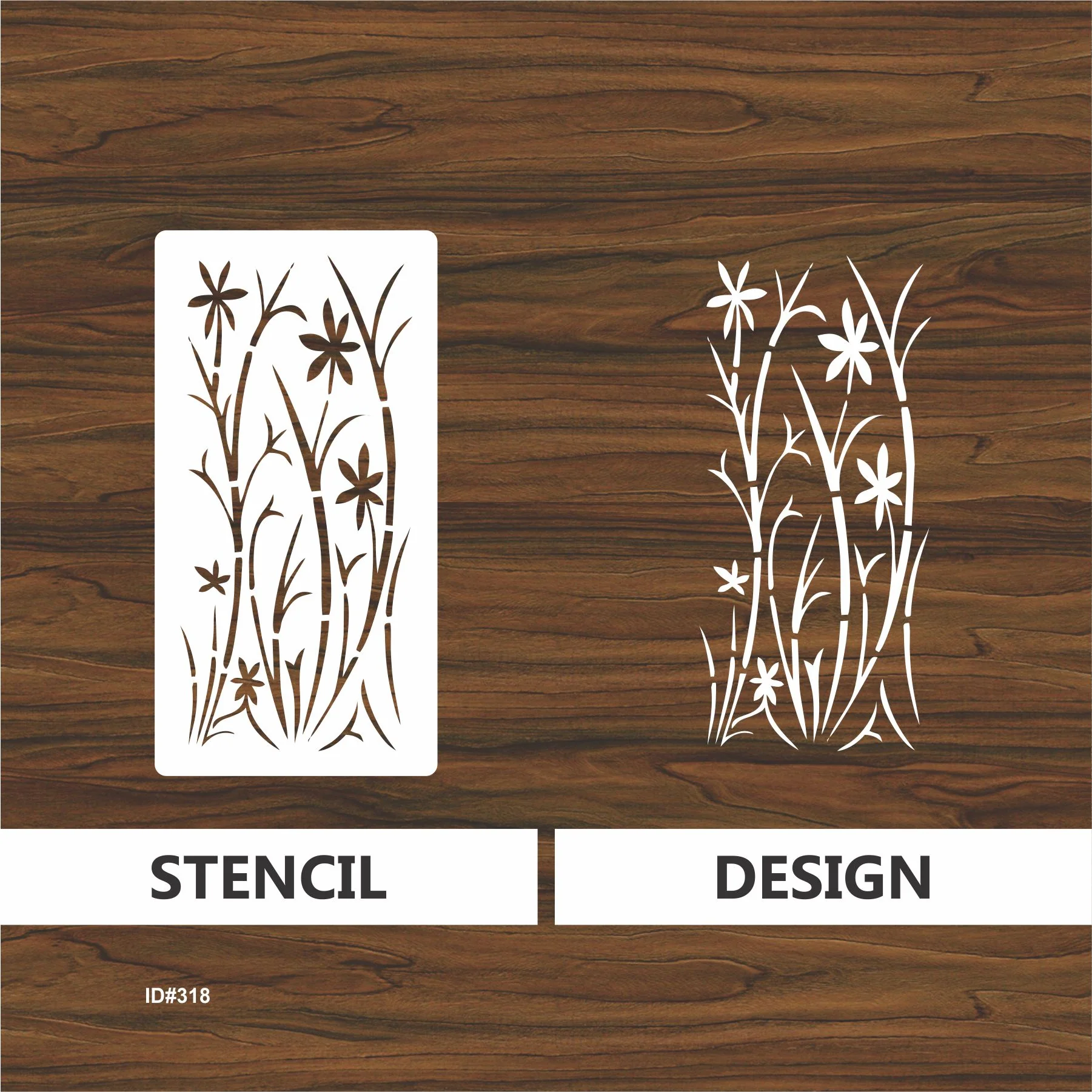 Flower Plant stencil Reusable Stencil For Canvas And Wall Painting.ID #318 - Image 3