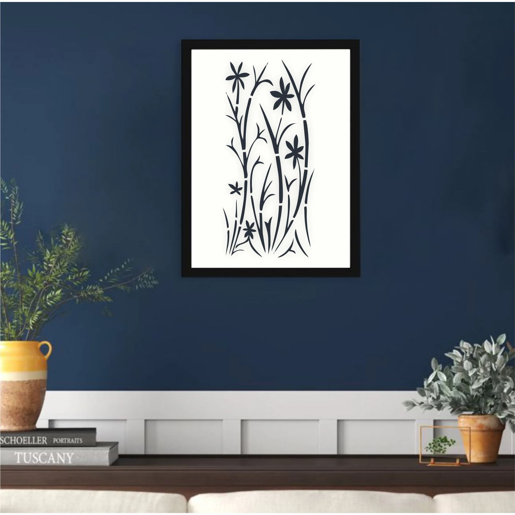 Flower Plant stencil Reusable Stencil For Canvas And Wall Painting.ID #318 - Image 4