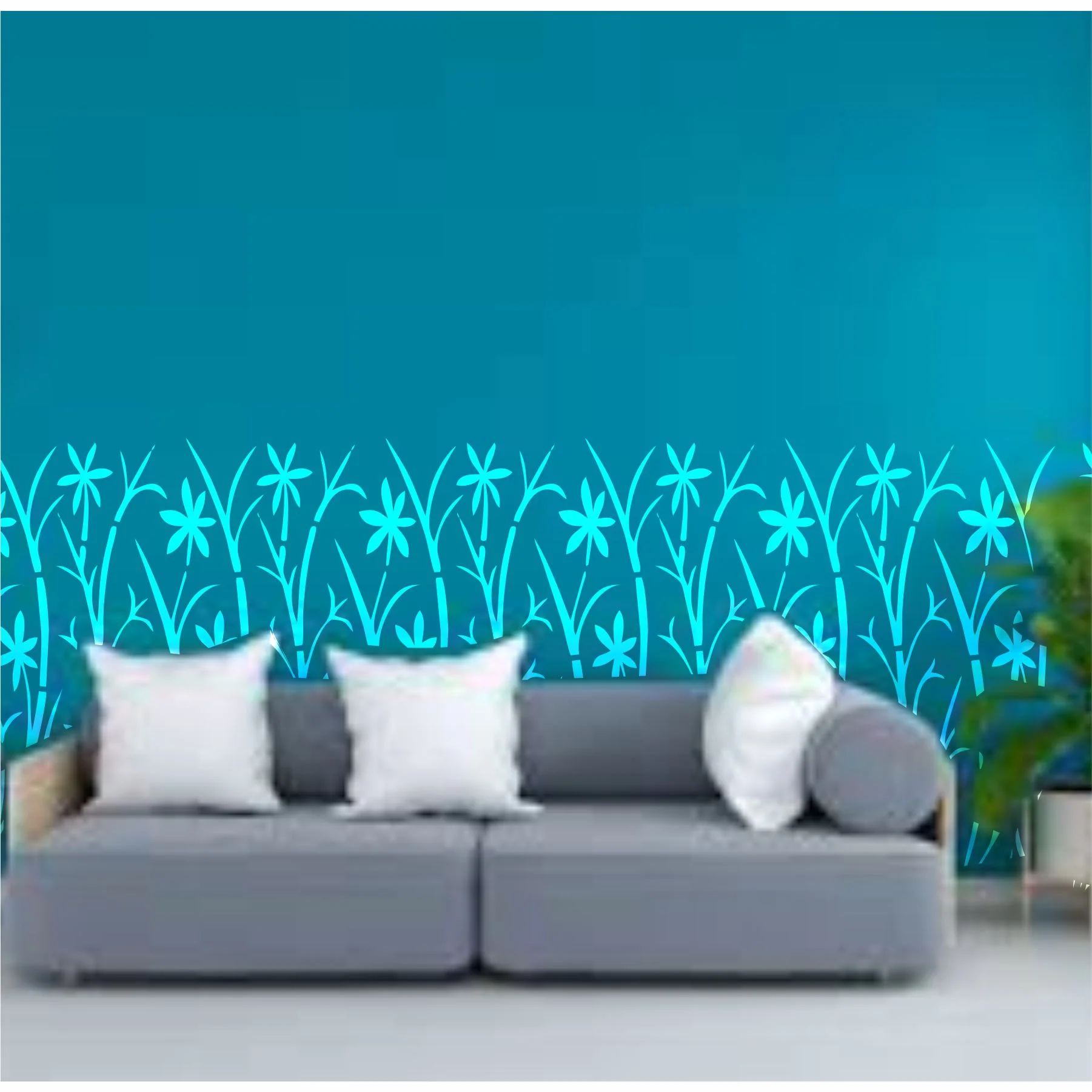 Flower Plant stencil Reusable Stencil For Canvas And Wall Painting.ID #318 - Image 5