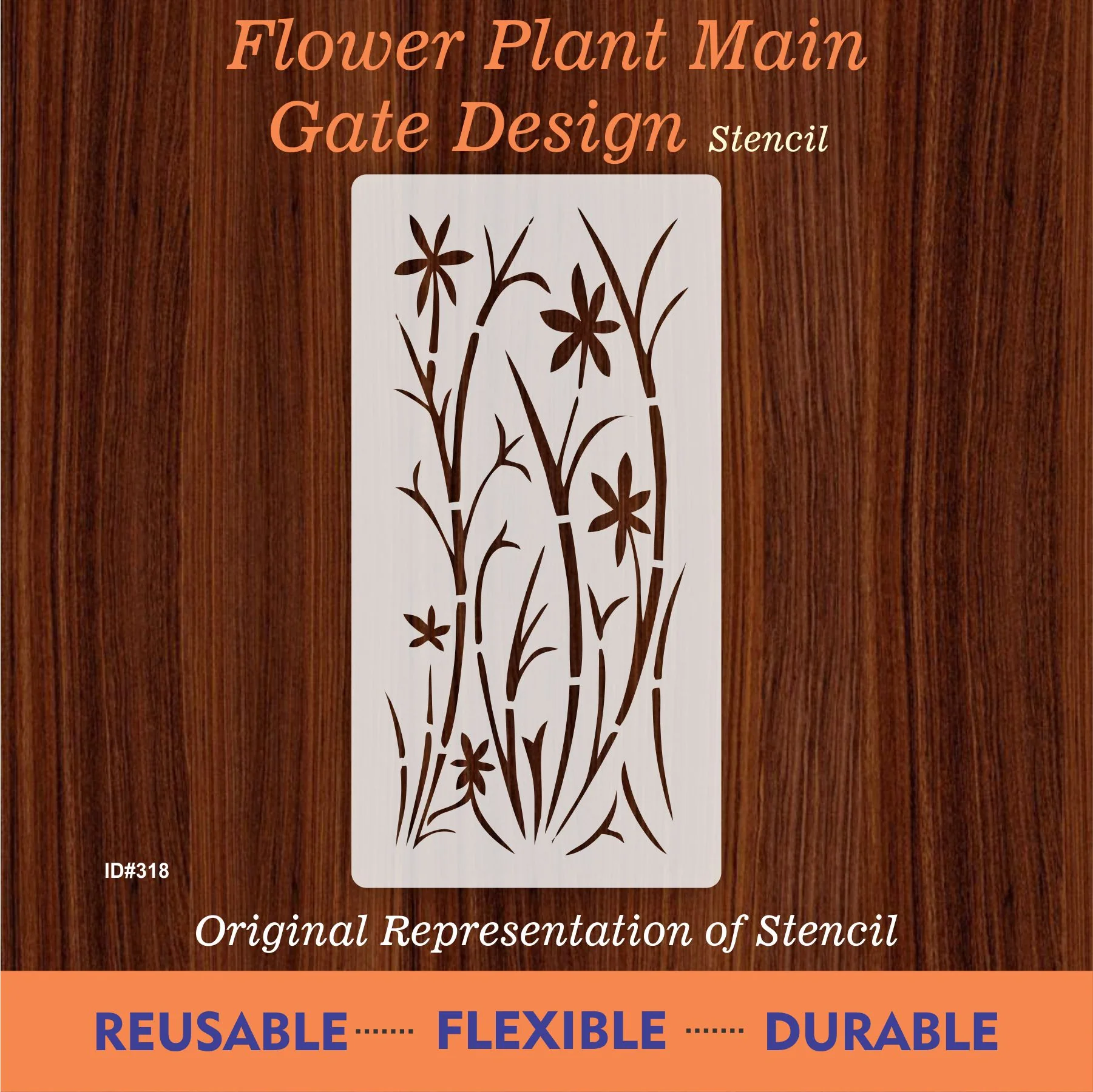 Flower Plant stencil Reusable Stencil For Canvas And Wall Painting.ID #318 - Image 7
