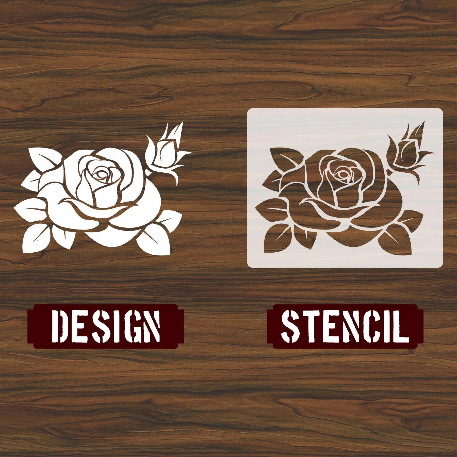 Flower Reusable Stencil for Canvas and wall painting.ID#28 - Image 5