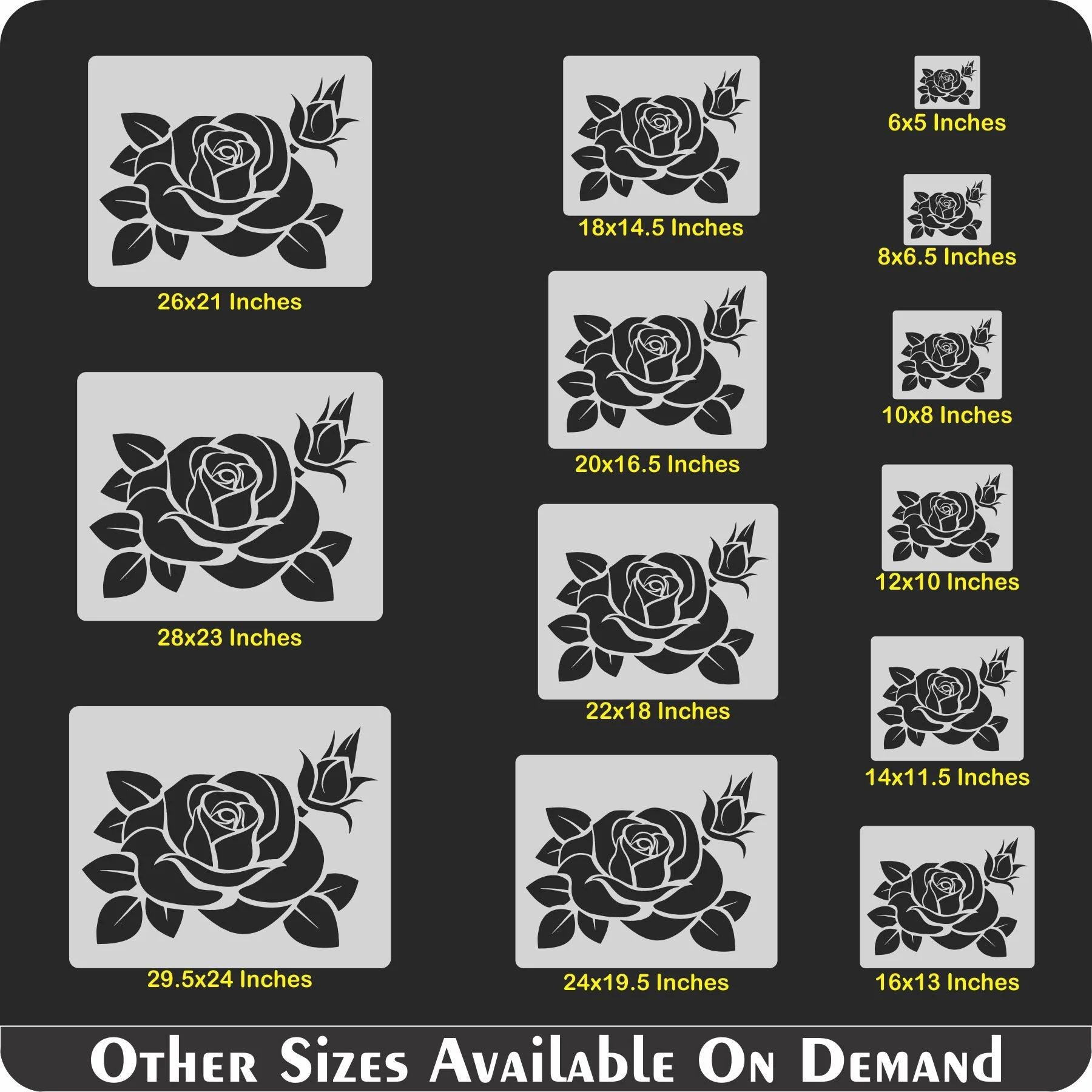 Flower Reusable Stencil for Canvas and wall painting.ID#28 - Image 6