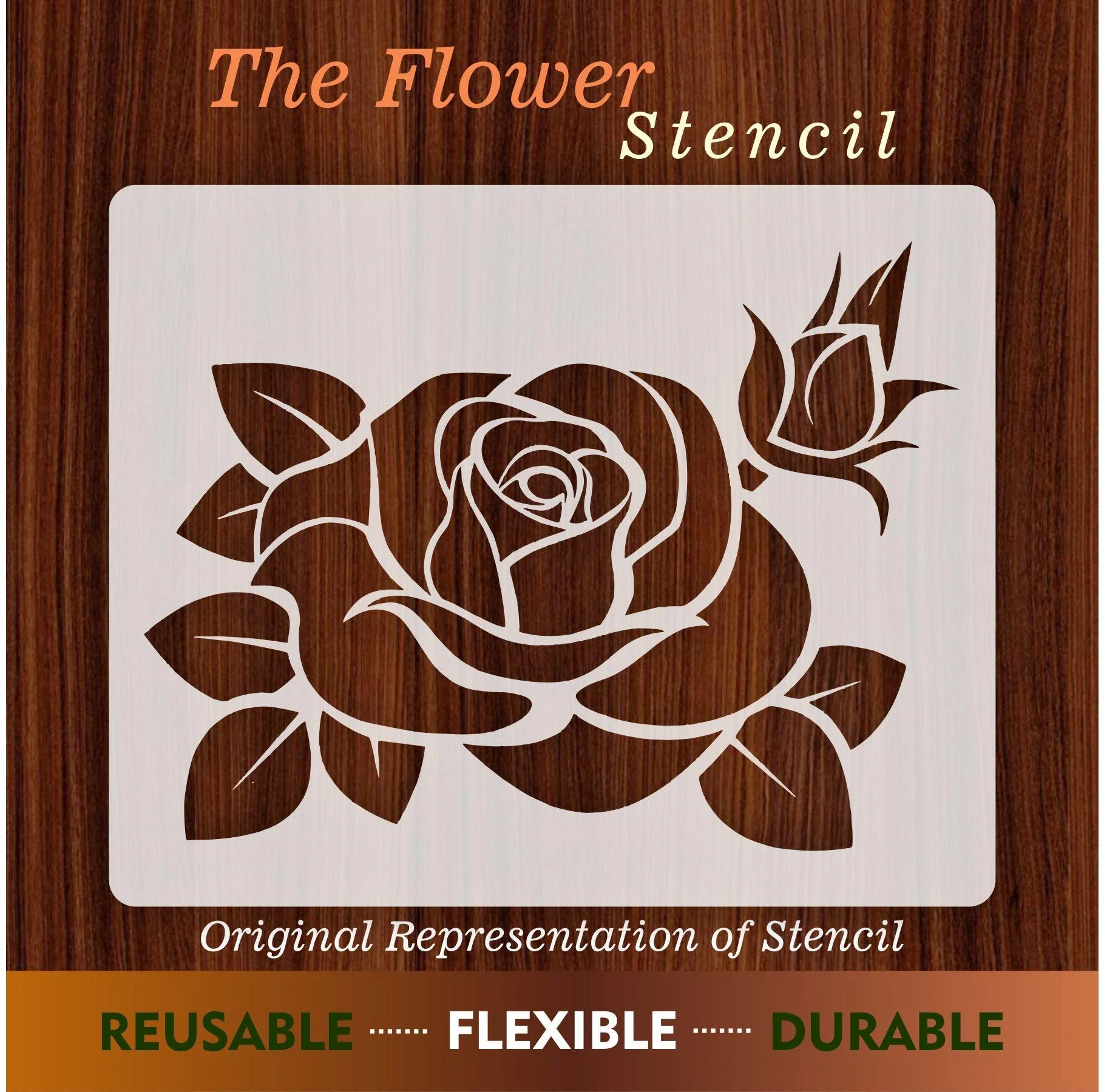 Flower Reusable Stencil for Canvas and wall painting.ID#28 - Image 7