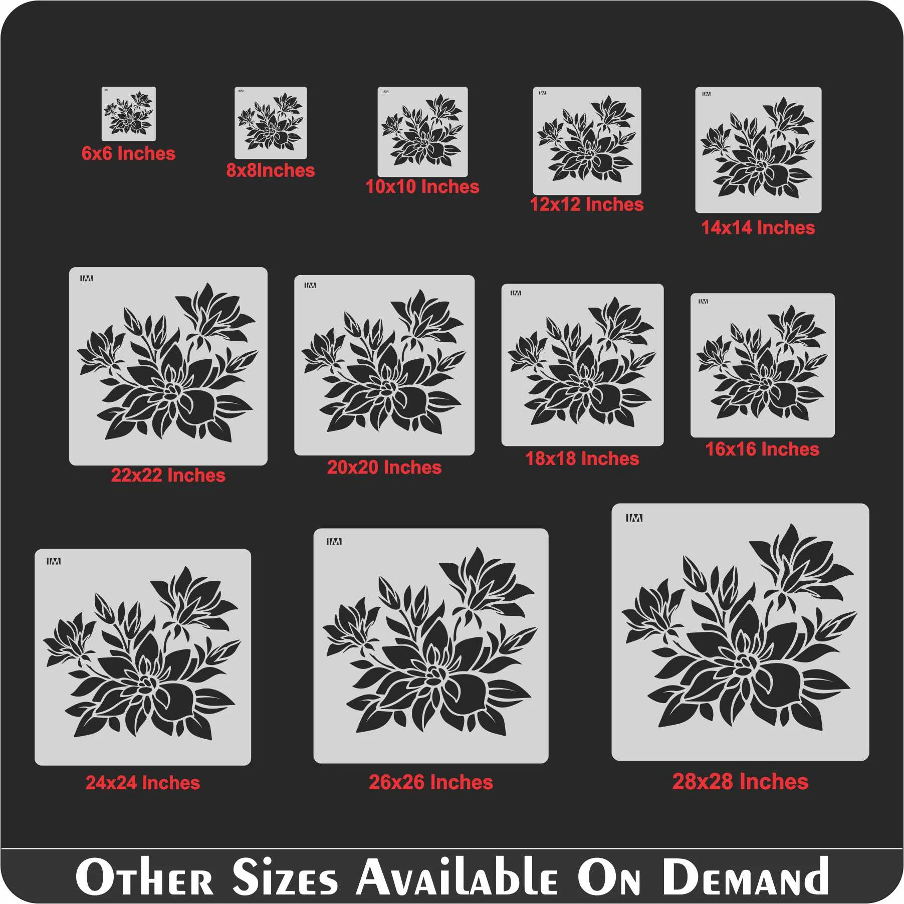 Flower Reusable Stencil For Canvas And Wall Painting.ID #100 - Image 4