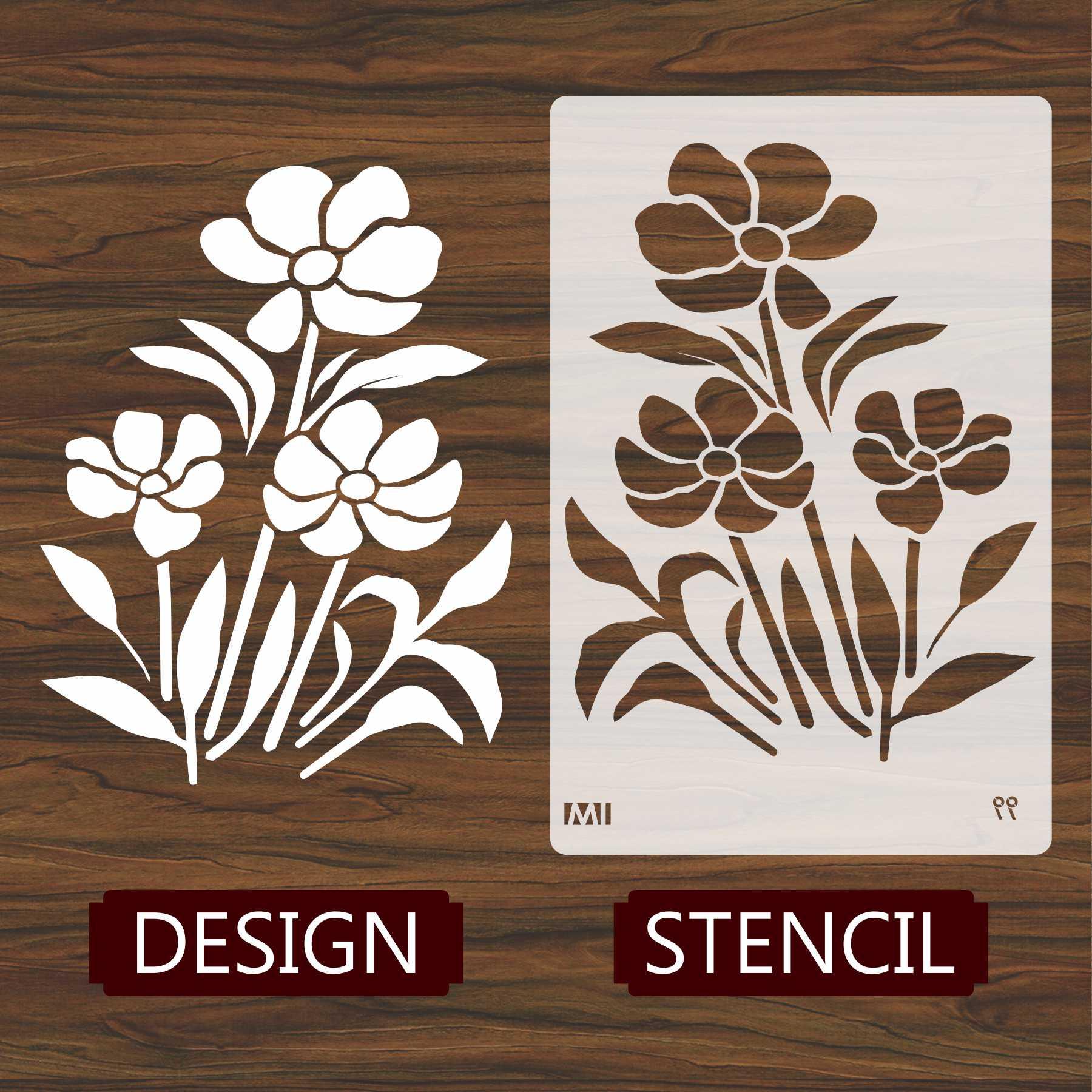Flower Spring Reusable Stencil for Canvas and wall painting.ID#99 - Image 3