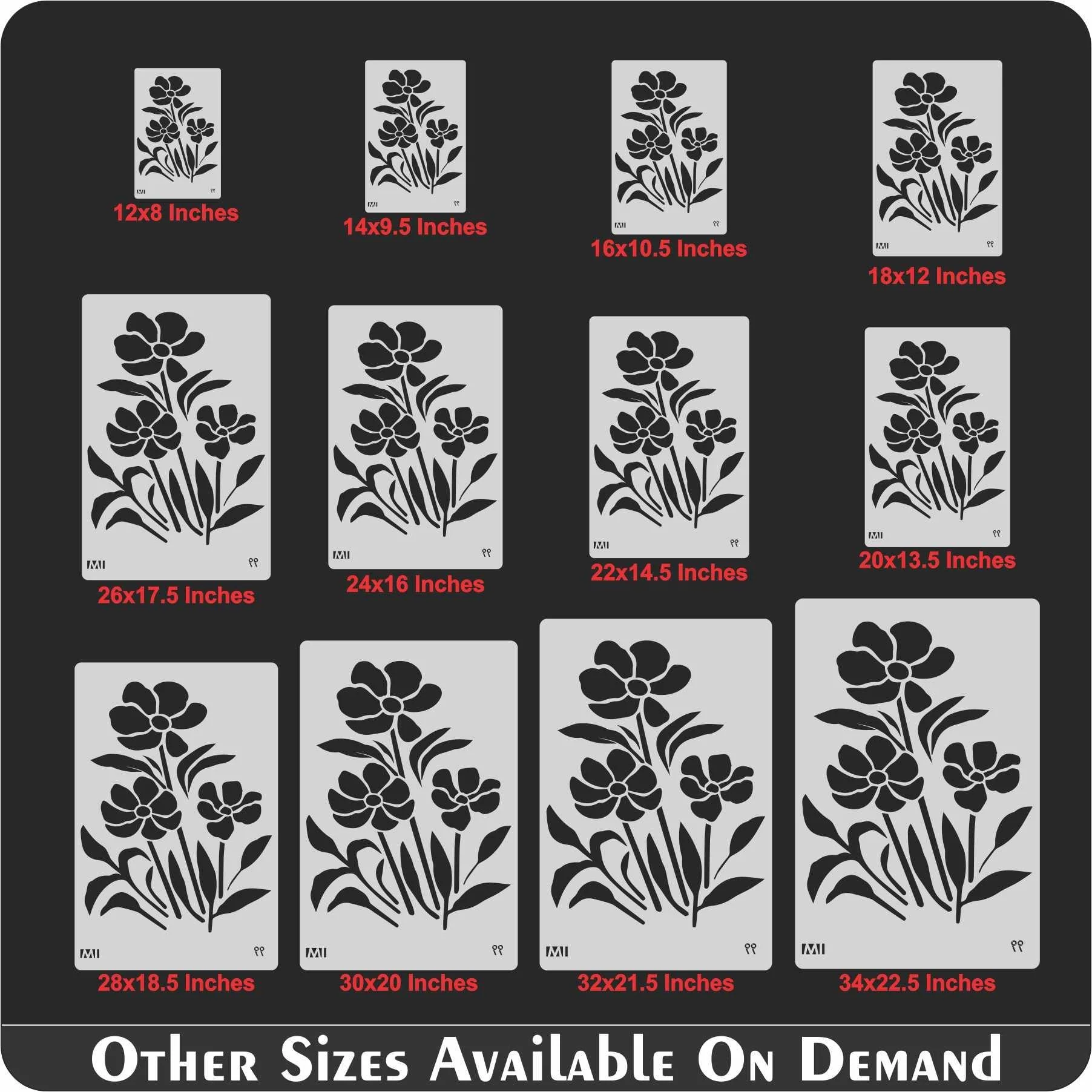 Flower Spring Reusable Stencil for Canvas and wall painting.ID#99 - Image 4