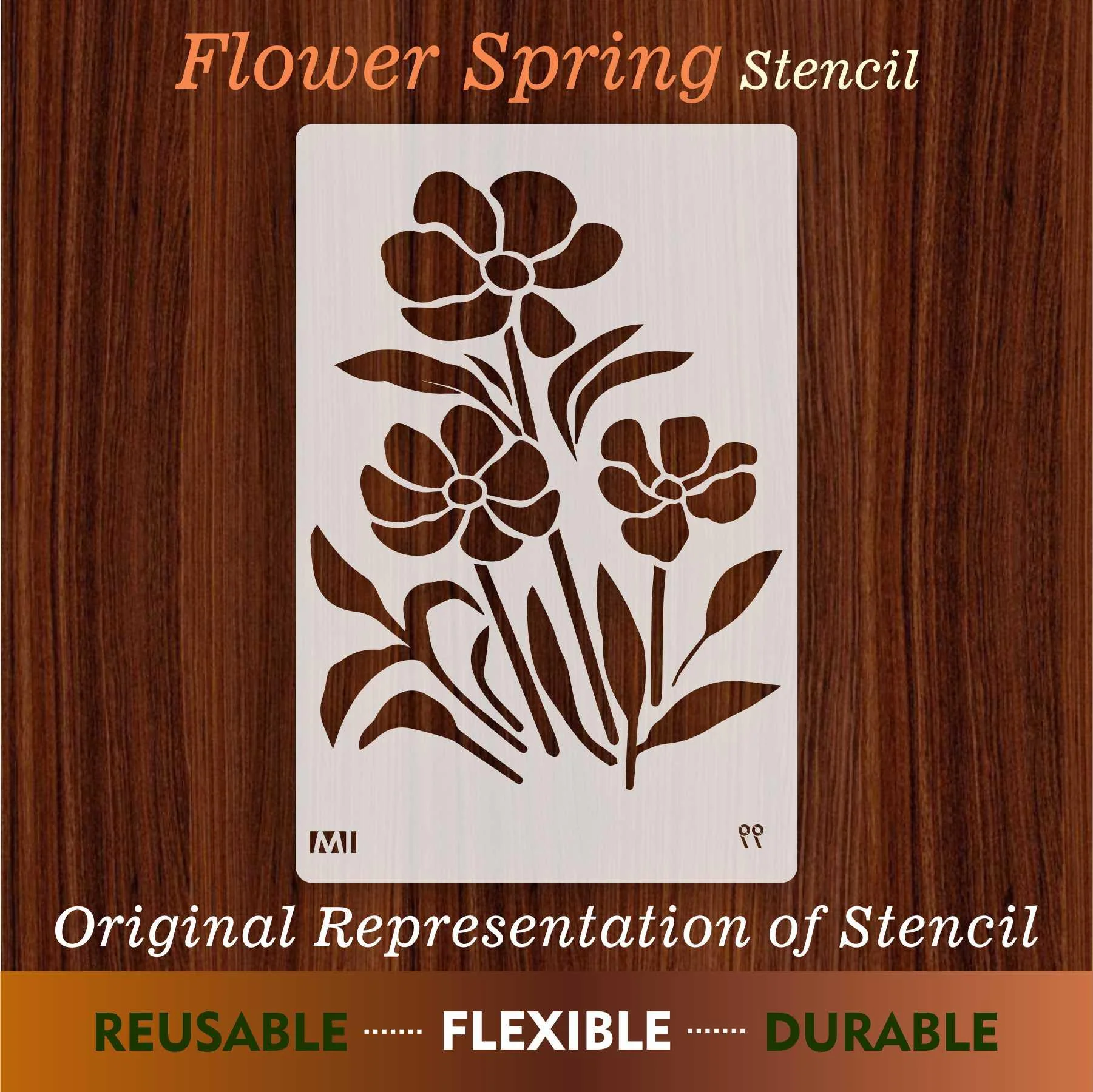 Flower Spring Reusable Stencil for Canvas and wall painting.ID#99 - Image 5