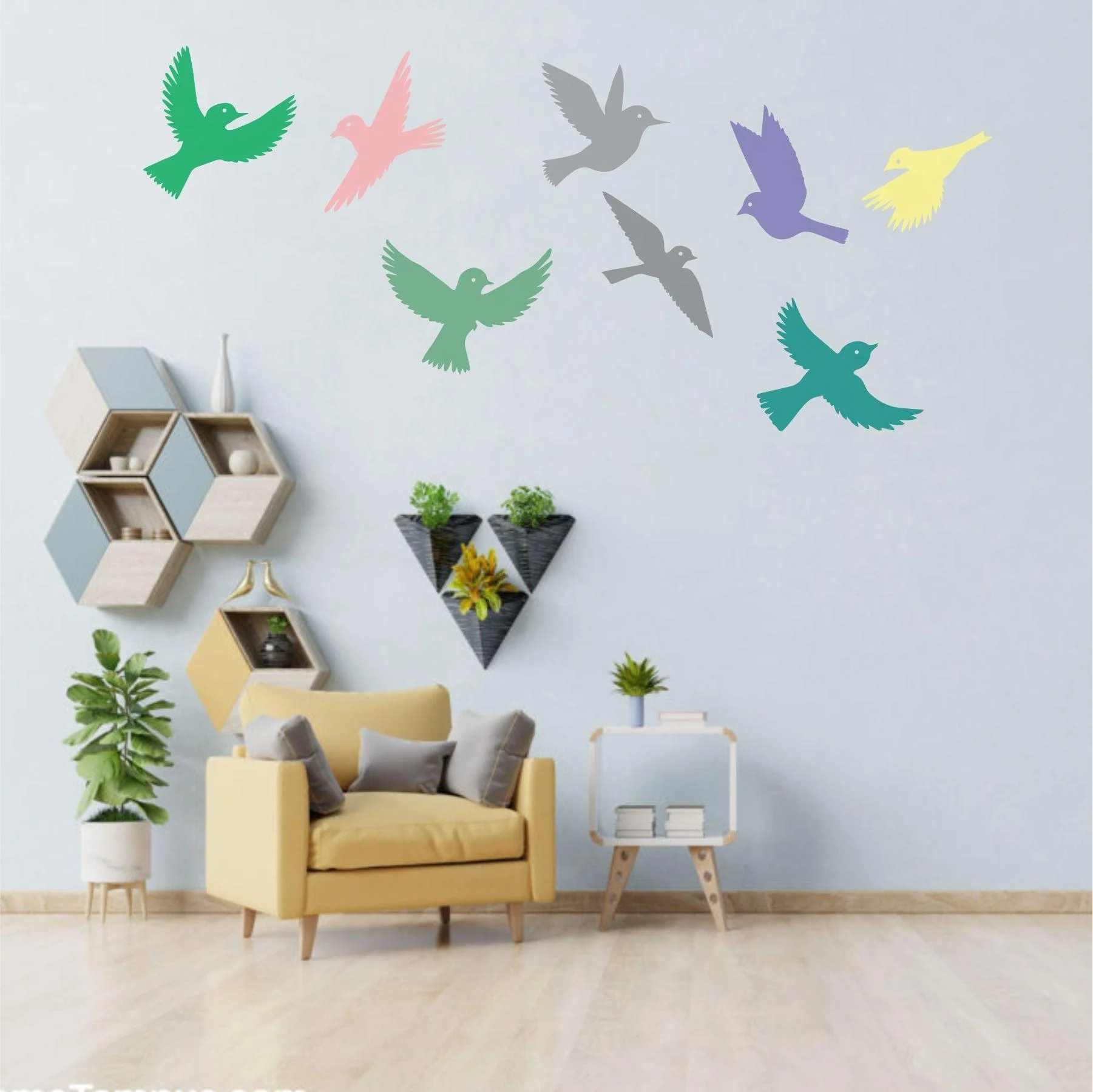 Flying Birds Reusable Stencil For Canvas And Wall Painting.ID#206 - Image 4
