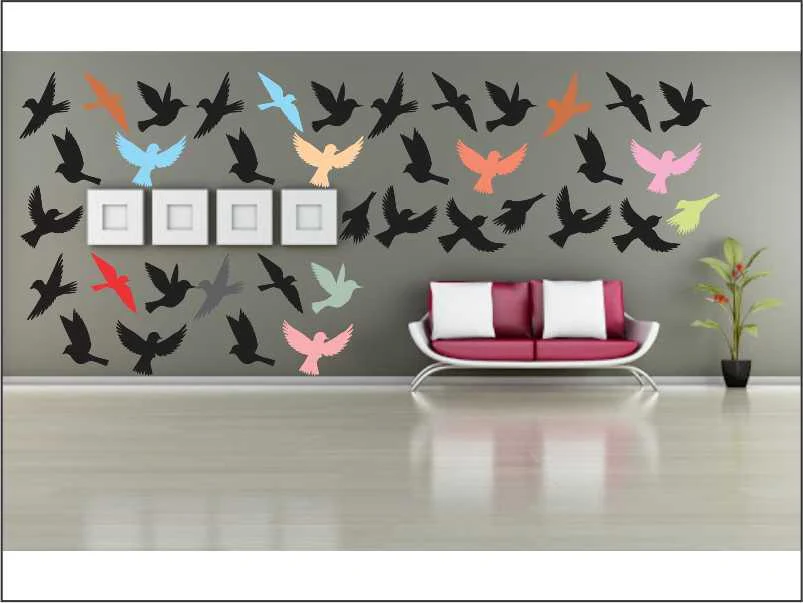 Flying Birds Reusable Stencil For Canvas And Wall Painting.ID#206 - Image 5