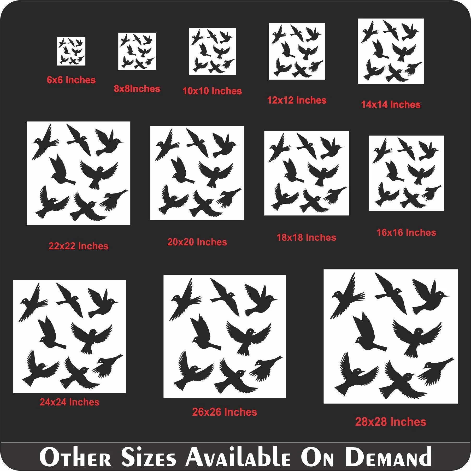 Flying Birds Reusable Stencil For Canvas And Wall Painting.ID#206 - Image 9