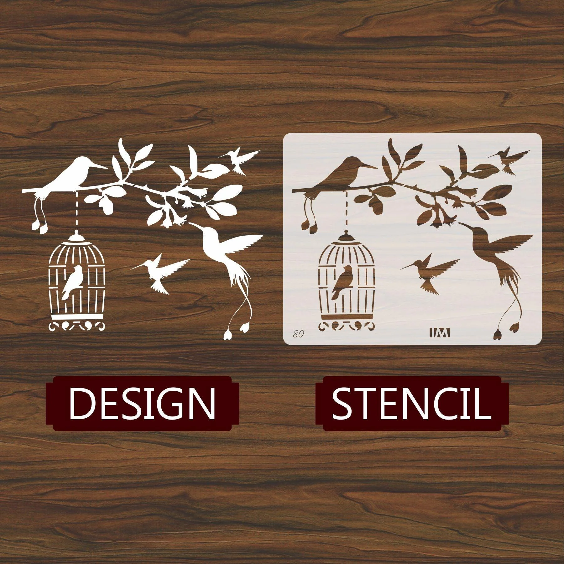 Flying Birds Room décor Reusable Stencil for Canvas and wall painting....ID#80 - Image 3